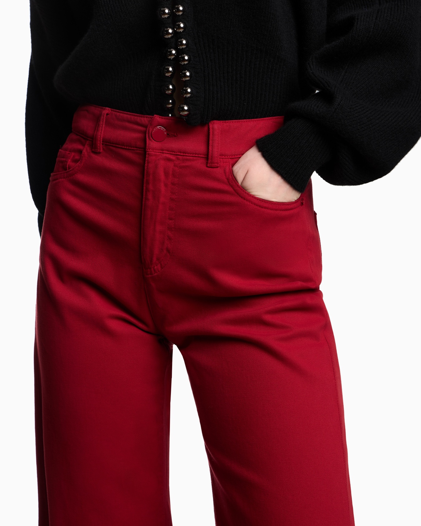J33 Mid-rise, cropped wide-leg jeans in garment-dyed stretch drill Slide 4