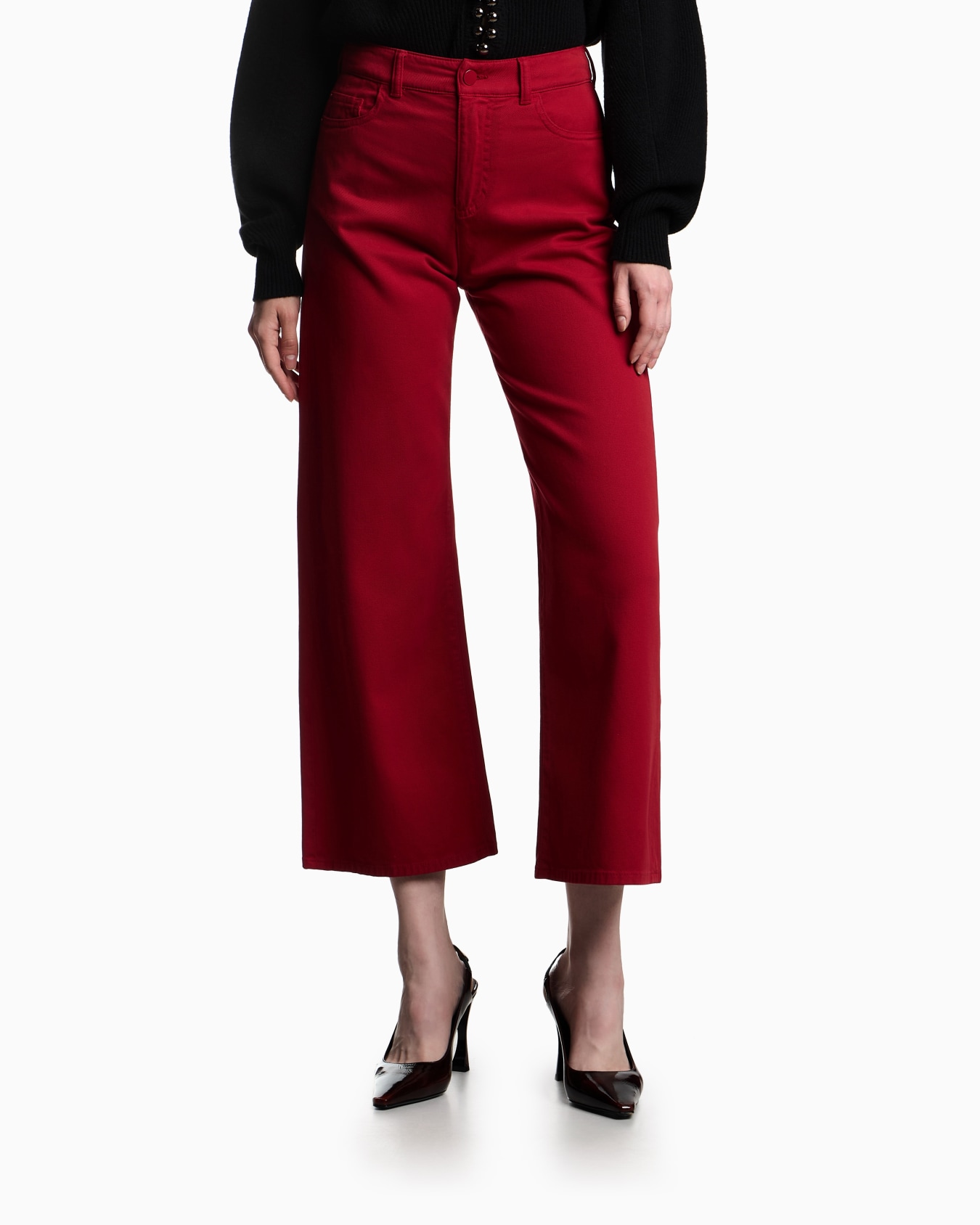 J33 Mid-rise, cropped wide-leg jeans in garment-dyed stretch drill Slide 3