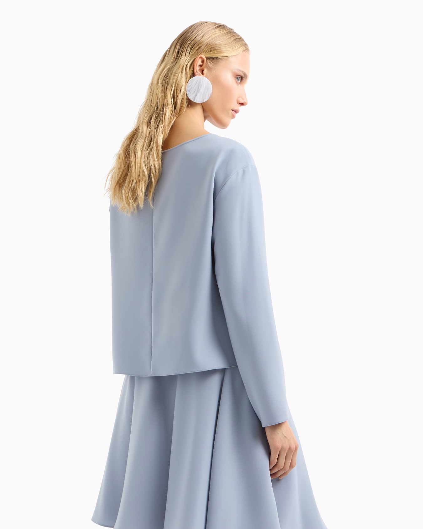 Blouse en cady technique avec boutons sur les manches Diapositive 2