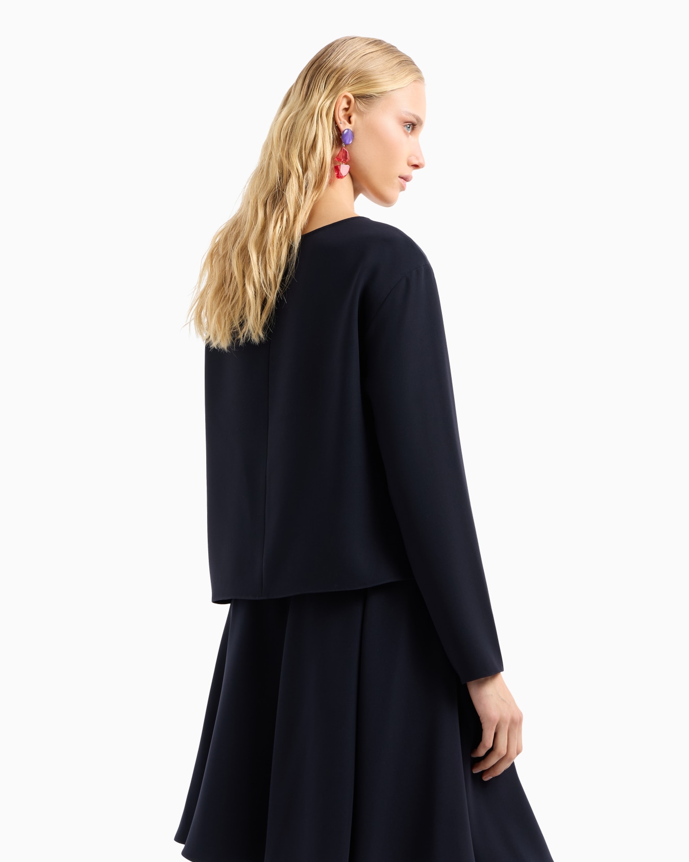 Technical cady blouse with buttons on the sleeve Slide 2
