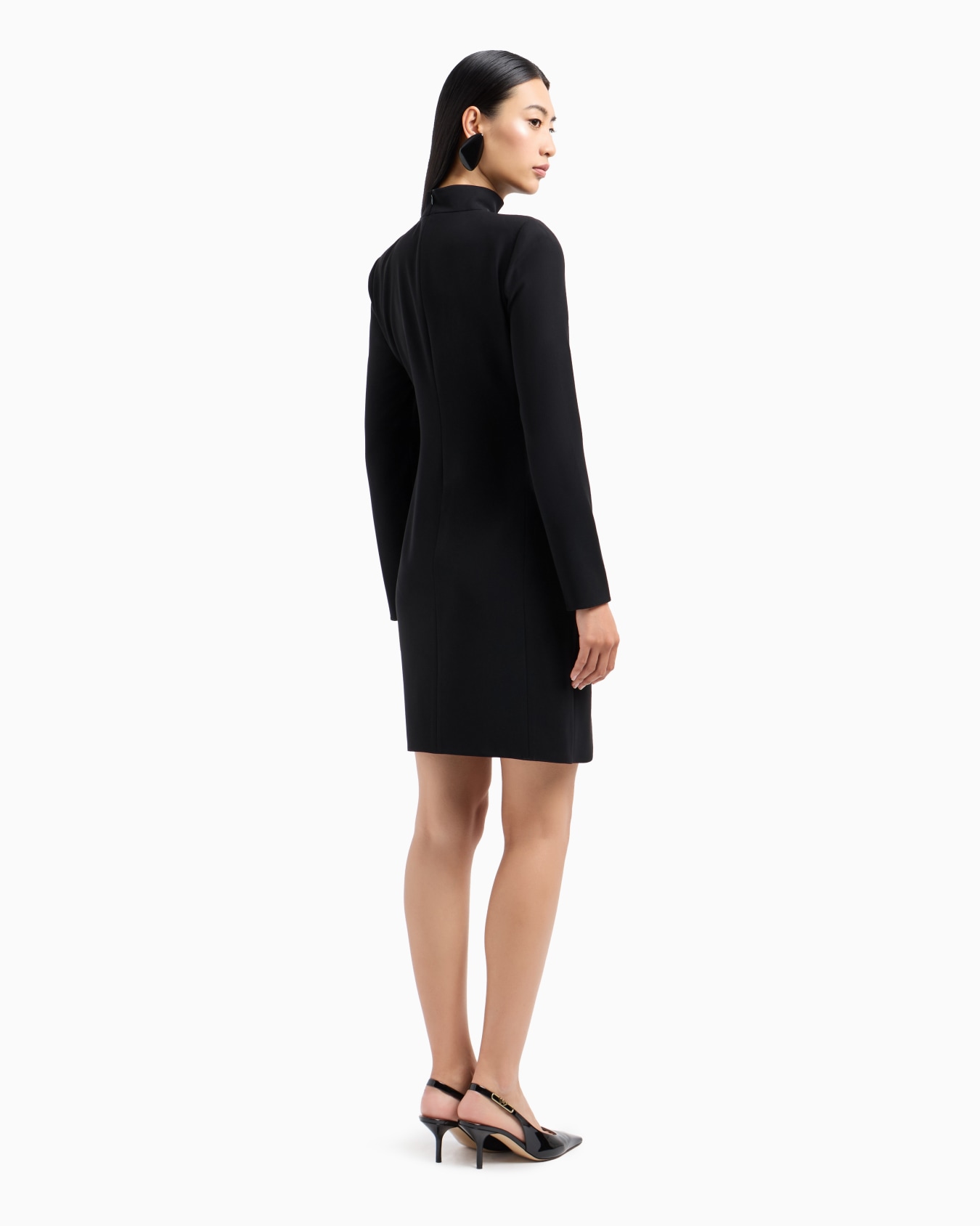 Robe col roulé avec bas tulipe en cady technique Diapositive 2