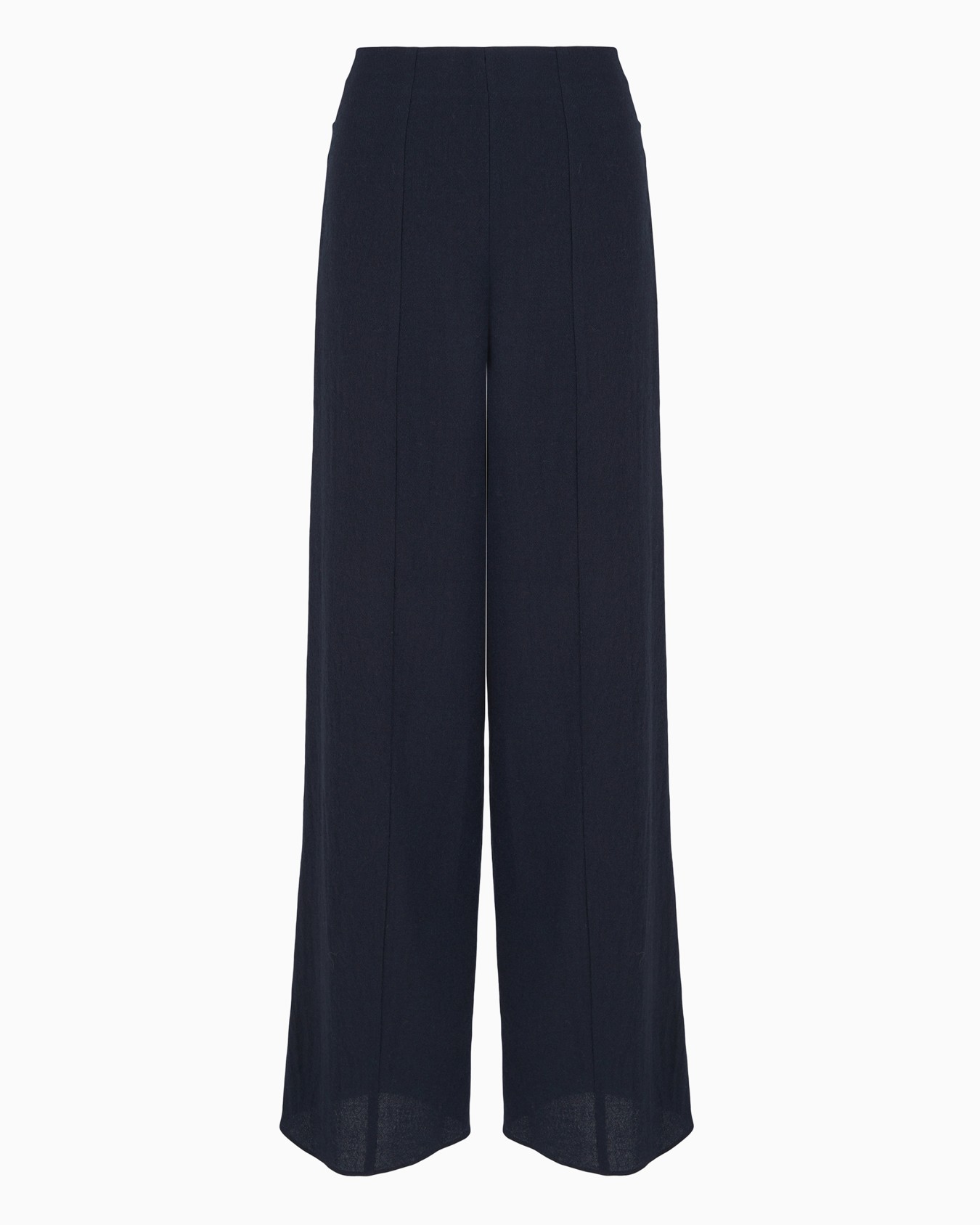 Pantalon palazzo en crêpe de laine lavée Diapositive 0