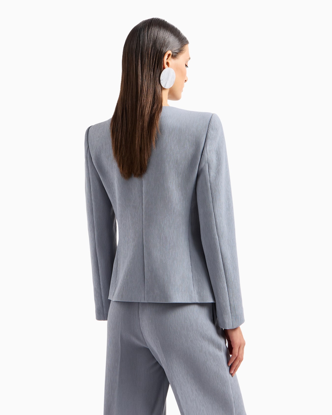 Stretch technical fabric jacket with ribs and satin rose detail Slide 2