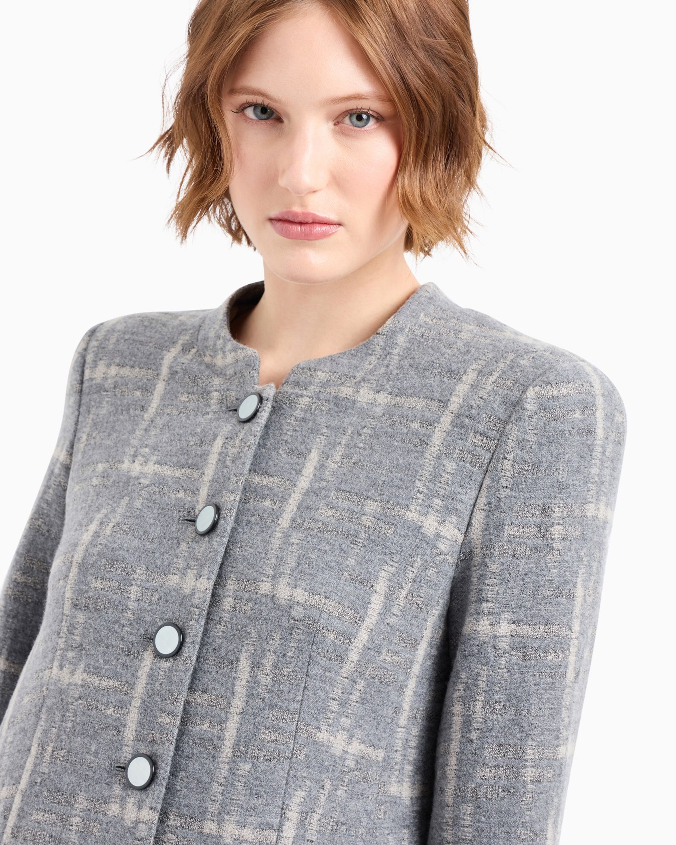 Jacke der Icon-Sonderkollektion aus gebürsteter Wollmischung mit Karomuster in Jacquard-Verarbeitung Folie 5