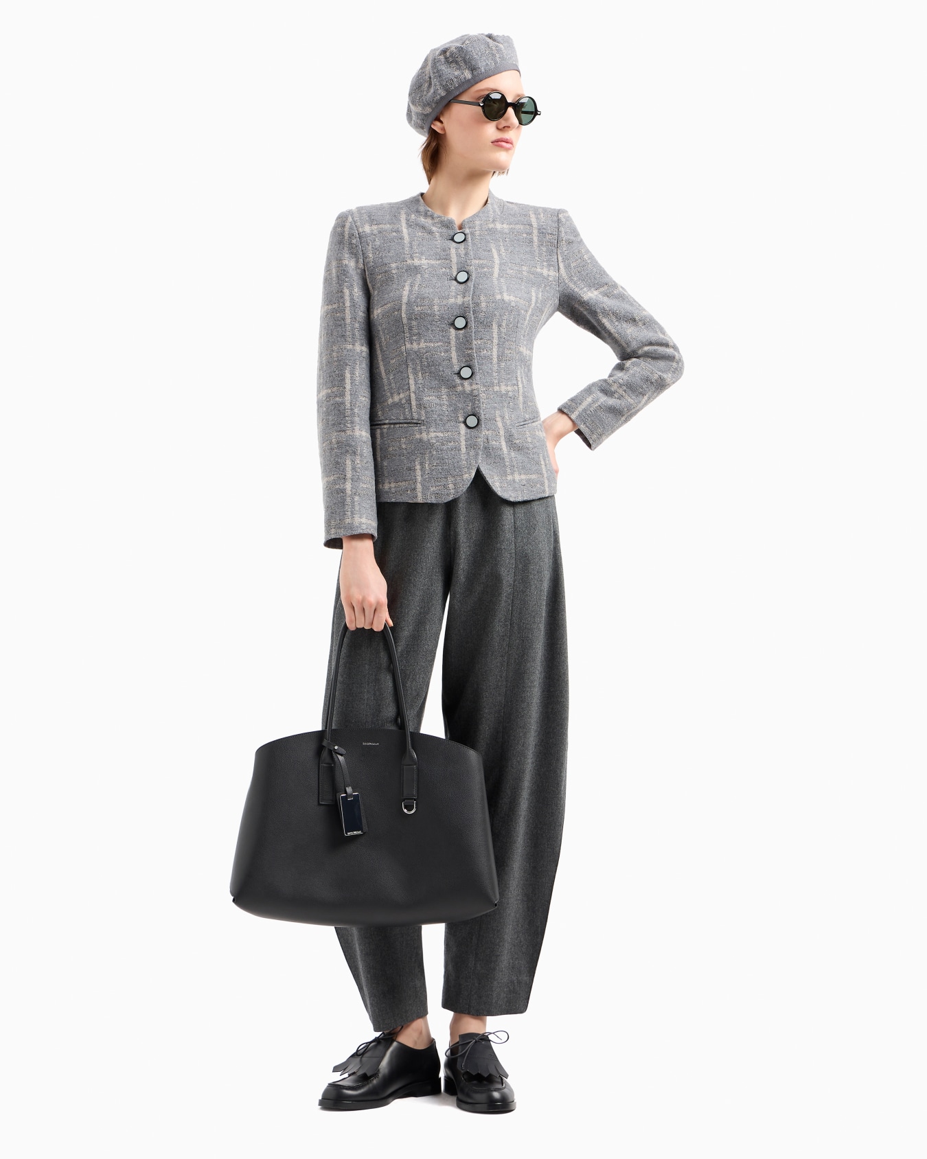 Jacke der Icon-Sonderkollektion aus gebürsteter Wollmischung mit Karomuster in Jacquard-Verarbeitung Folie 4