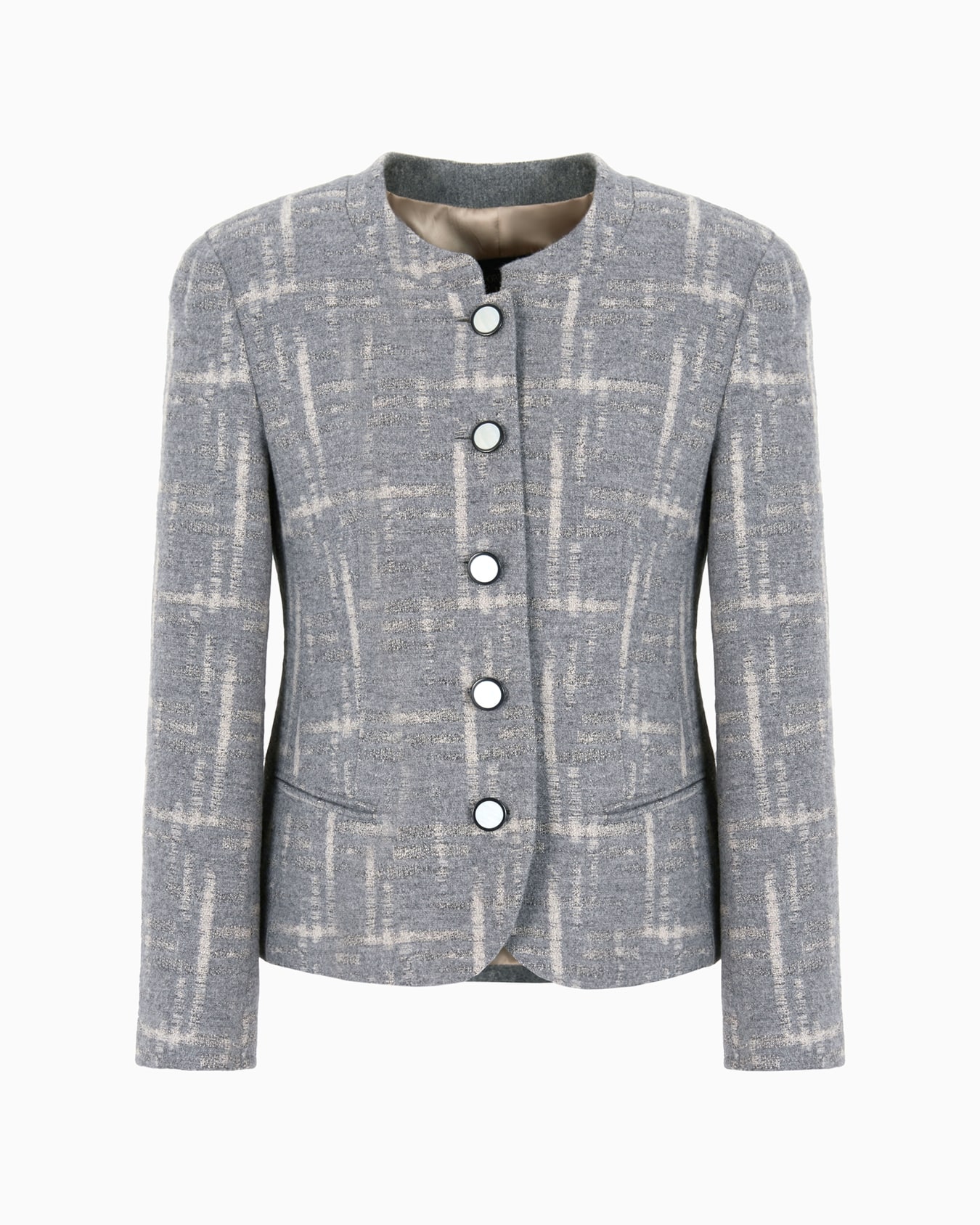 Jacke der Icon-Sonderkollektion aus gebürsteter Wollmischung mit Karomuster in Jacquard-Verarbeitung Folie 0