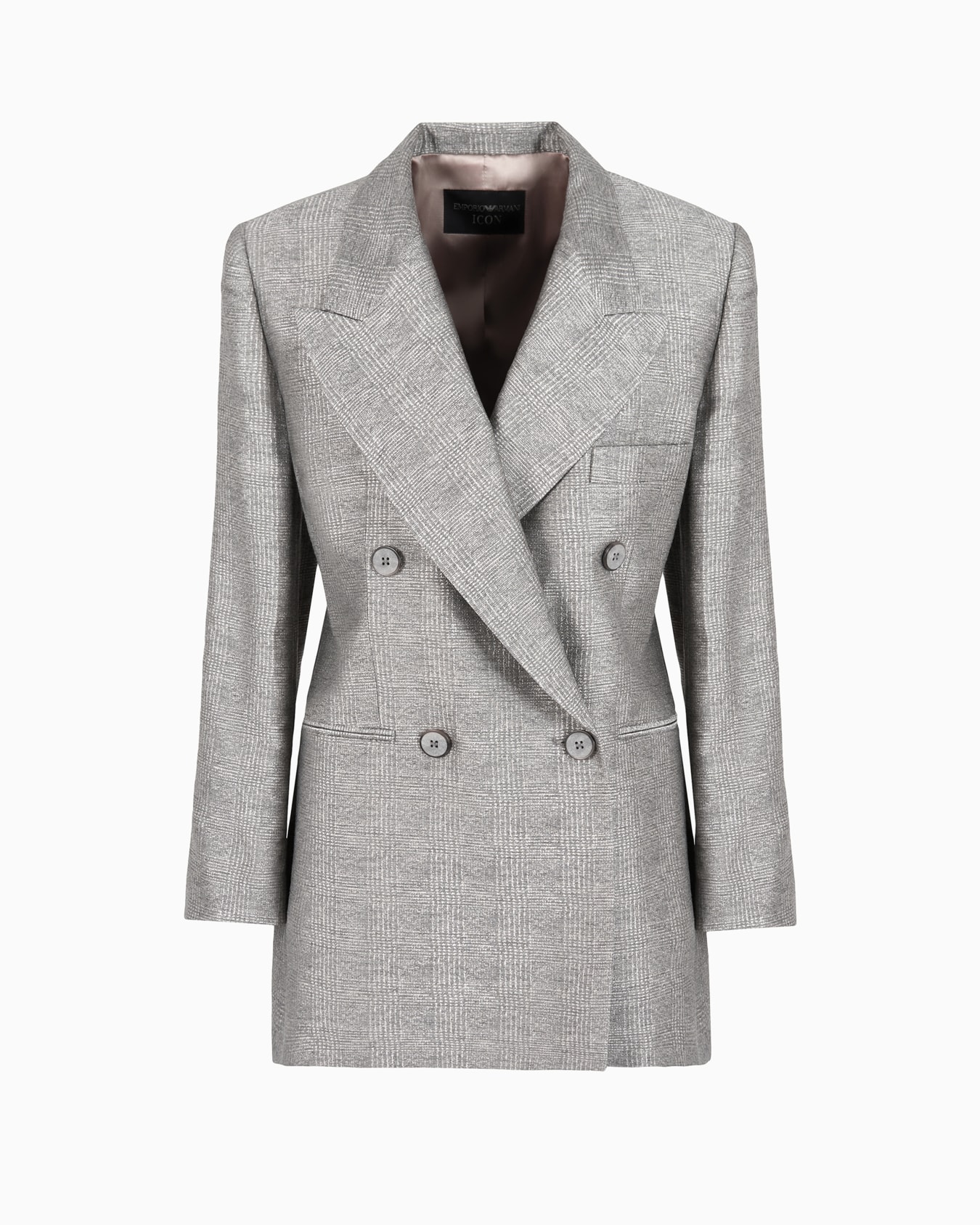 Blazer doppiopetto in viscosa Principe di Galles Icon Slide 0