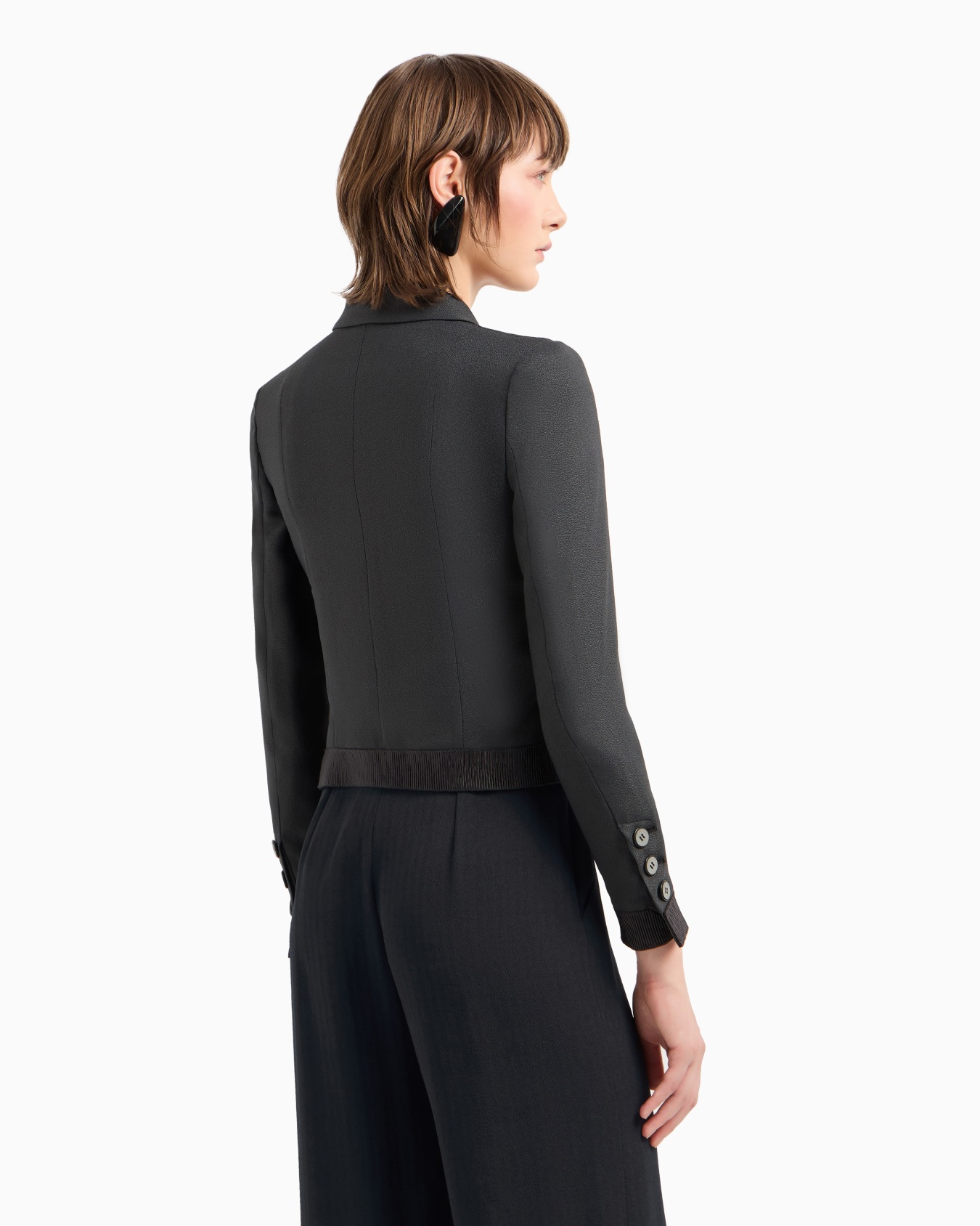 Veste à simple boutonnage en tissu sablé Icon Diapositive 2
