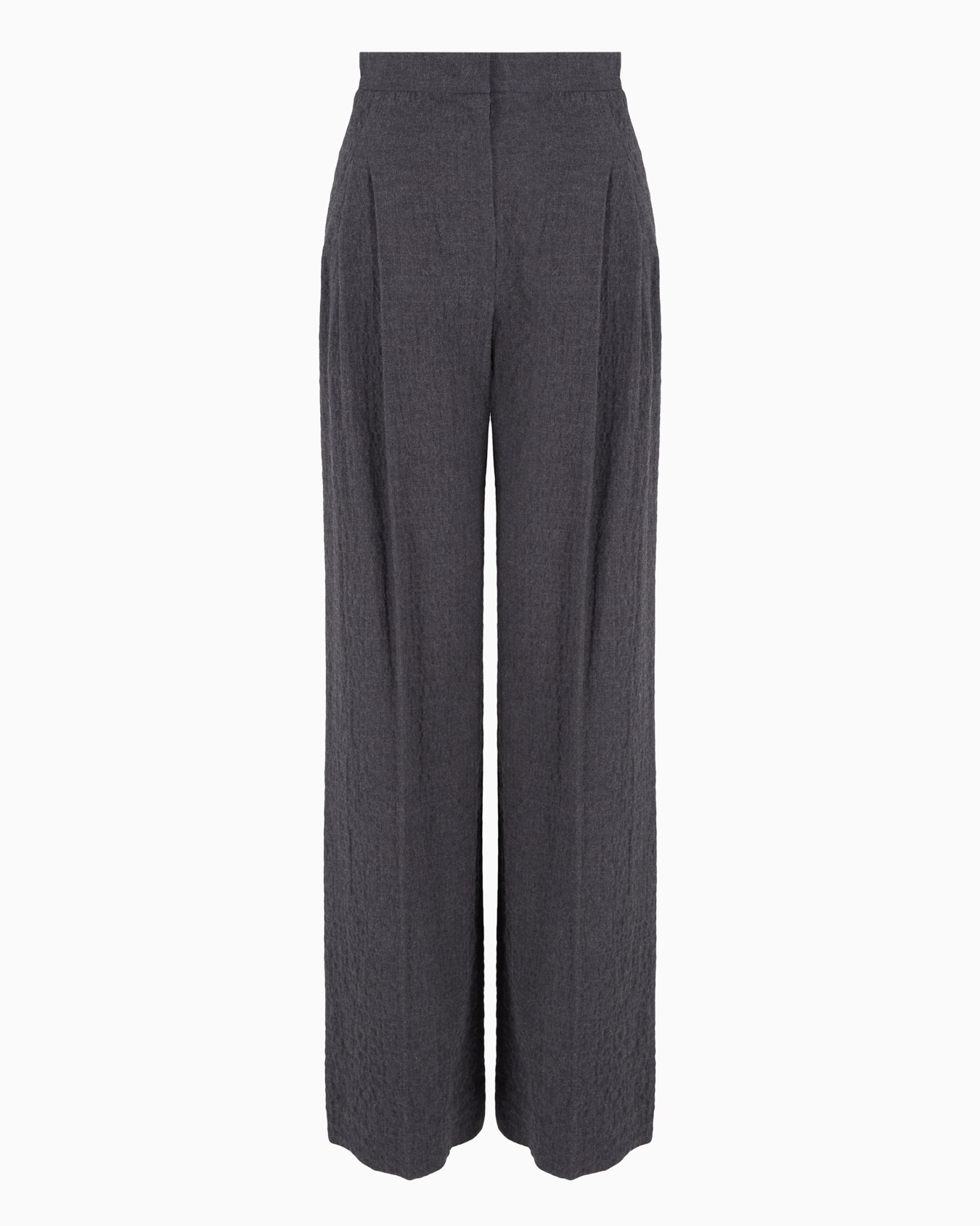 Pantalon palazzo à plis en flanelle de coton Icon Diapositive 0