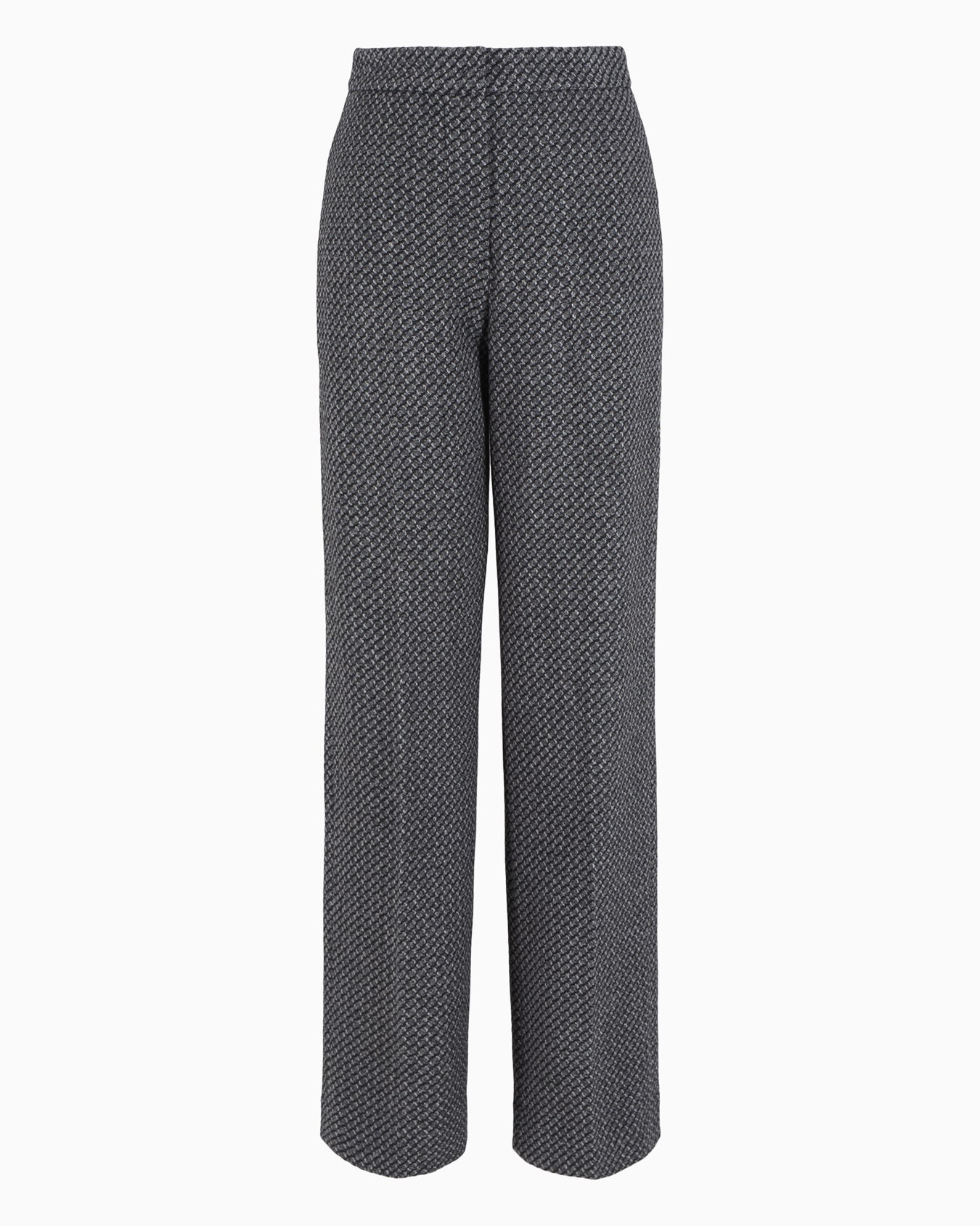 Pantalon en maille de laine mélangée chiné avec motif texturé Diapositive 0