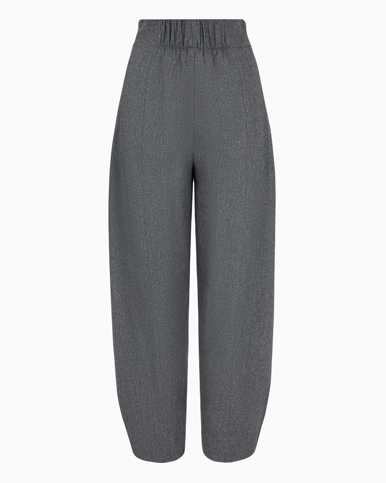 Icon oval-leg trousers in a mélange wool flannel with gathering at the waist Slide 0