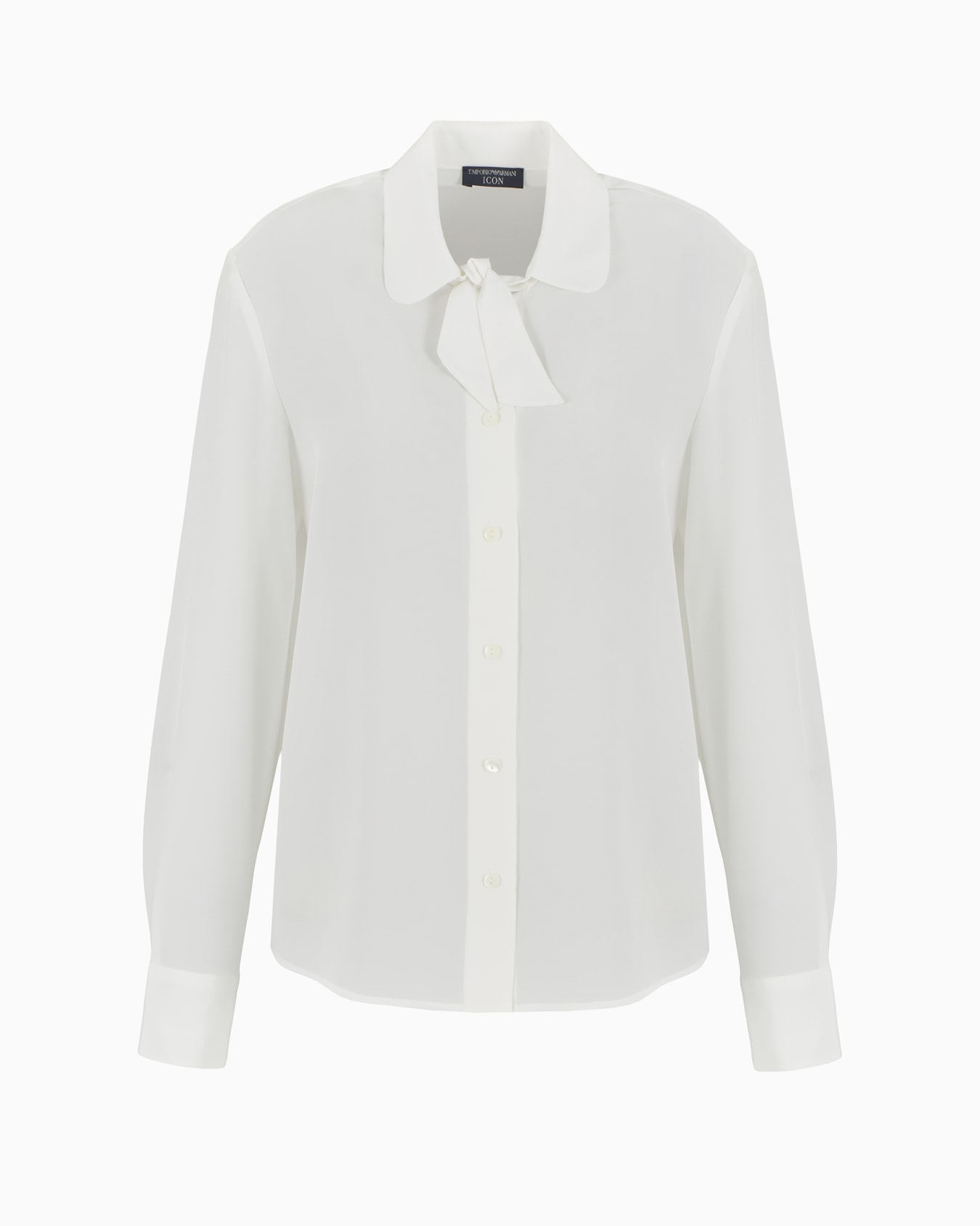 Icon silk crêpe de Chine tie-neck shirt Slide 0