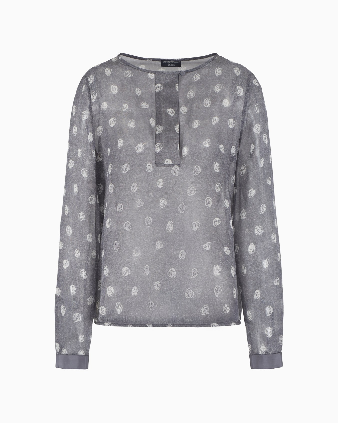 Blouse en mousseline de soie avec imprimé all over à pois abstraits Icon Diapositive 0