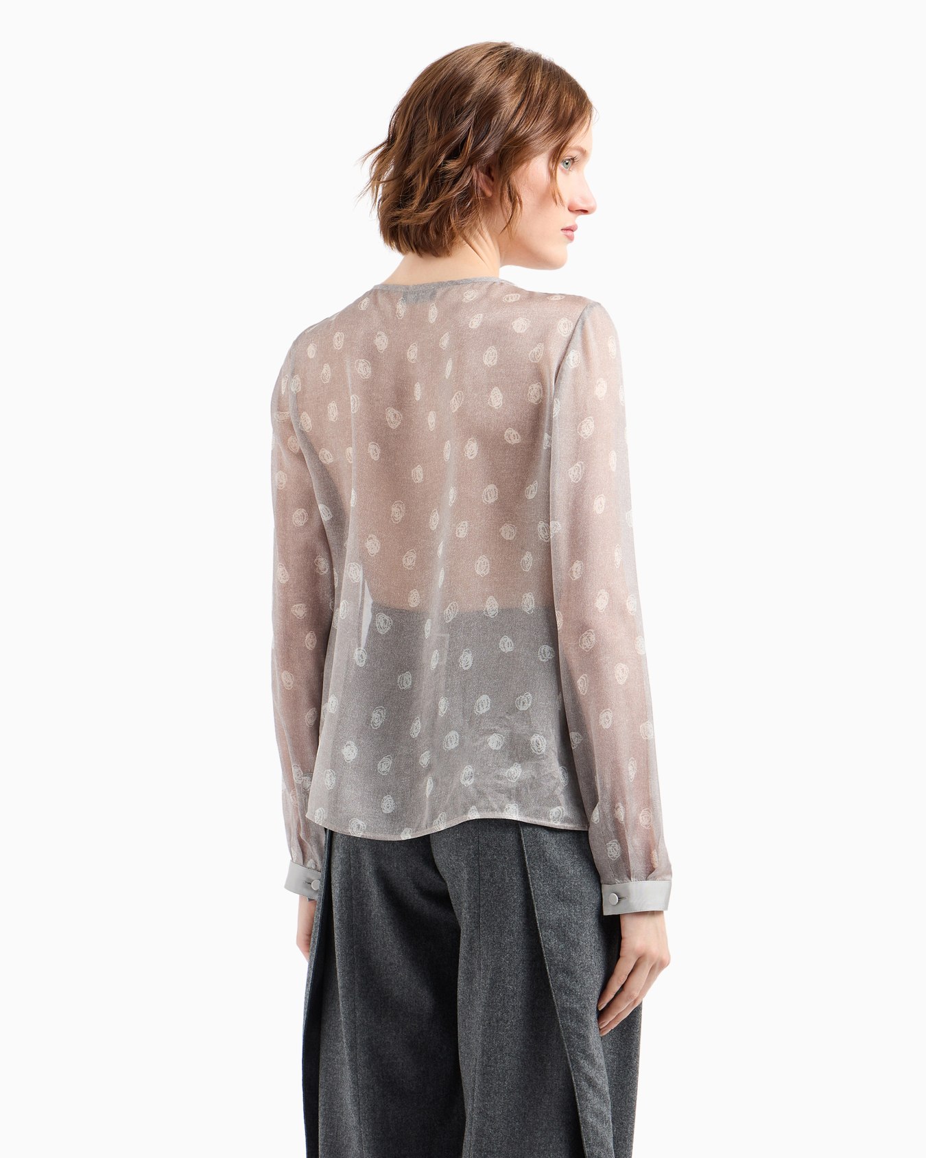 Blouse en mousseline de soie avec imprimé all over à pois abstraits Icon Diapositive 2