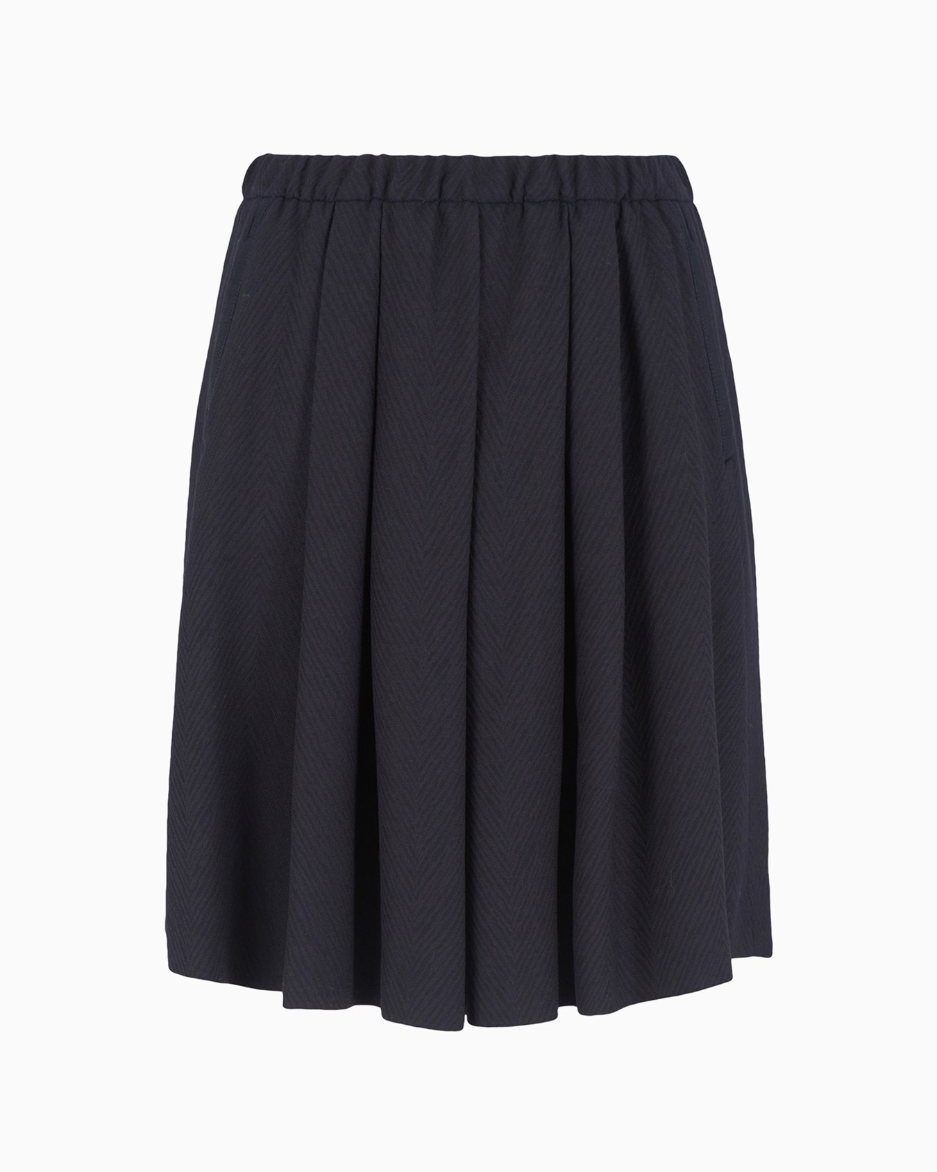 Icon chevron virgin wool blend skirt with an elasticated waist Slide 0