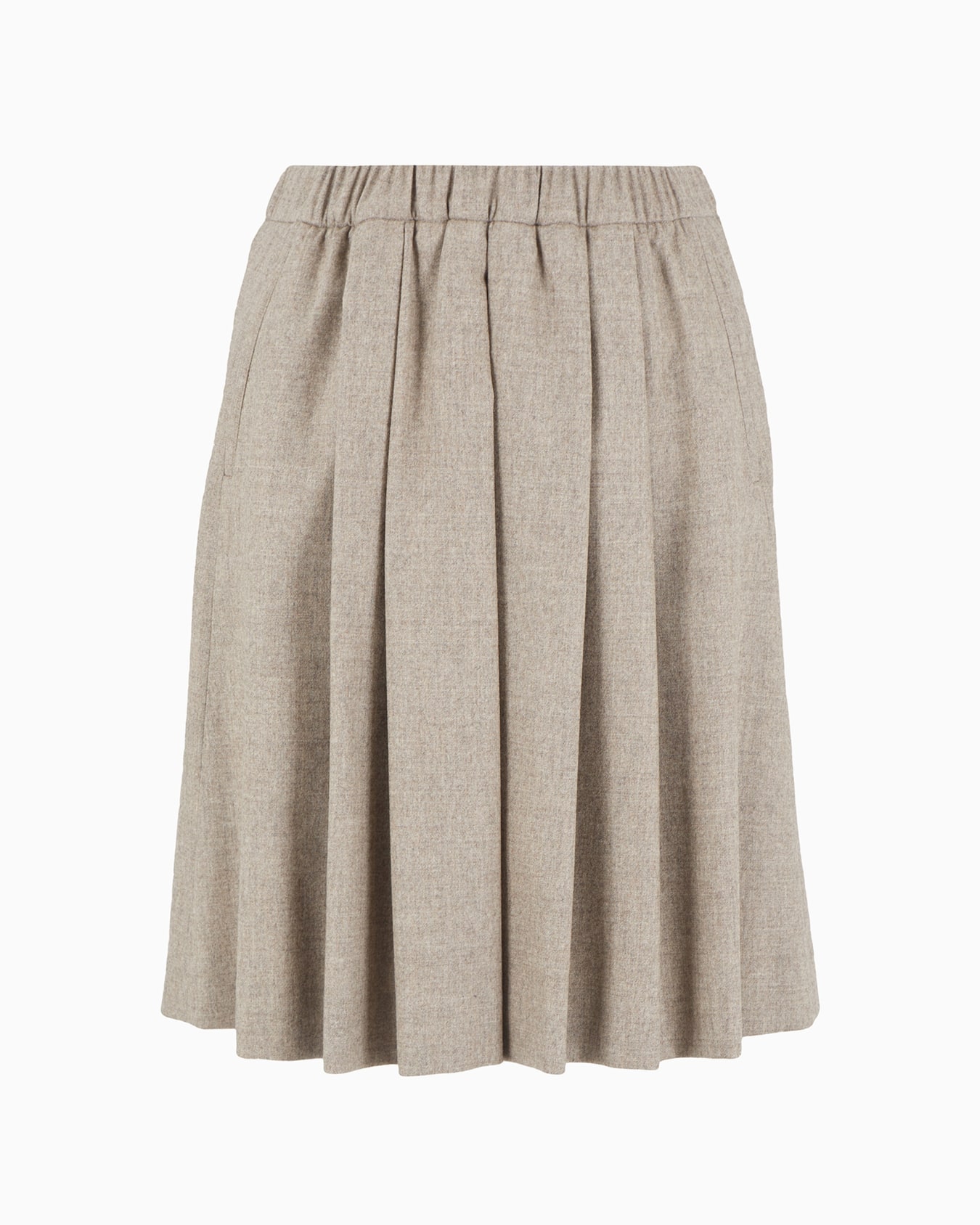 Jupe plissée à taille élastique en flanelle de laine chinée Icon Diapositive 0