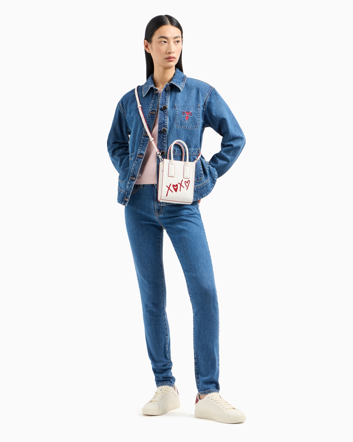 High-waisted, super-skinny leg jeans in stone-washed denim Slide 4