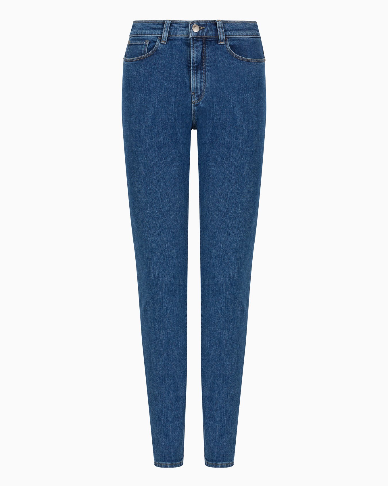 High-waisted, super-skinny leg jeans in stone-washed denim Slide 0