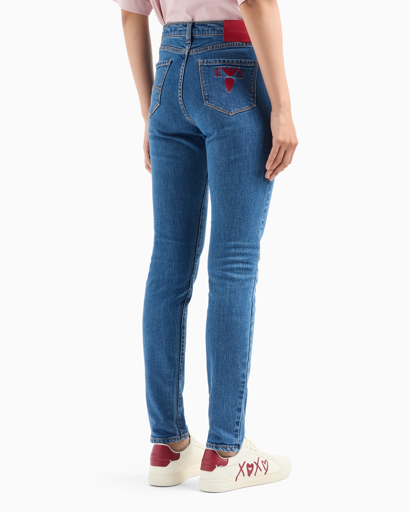 High-waisted, super-skinny leg jeans in stone-washed denim Slide 3