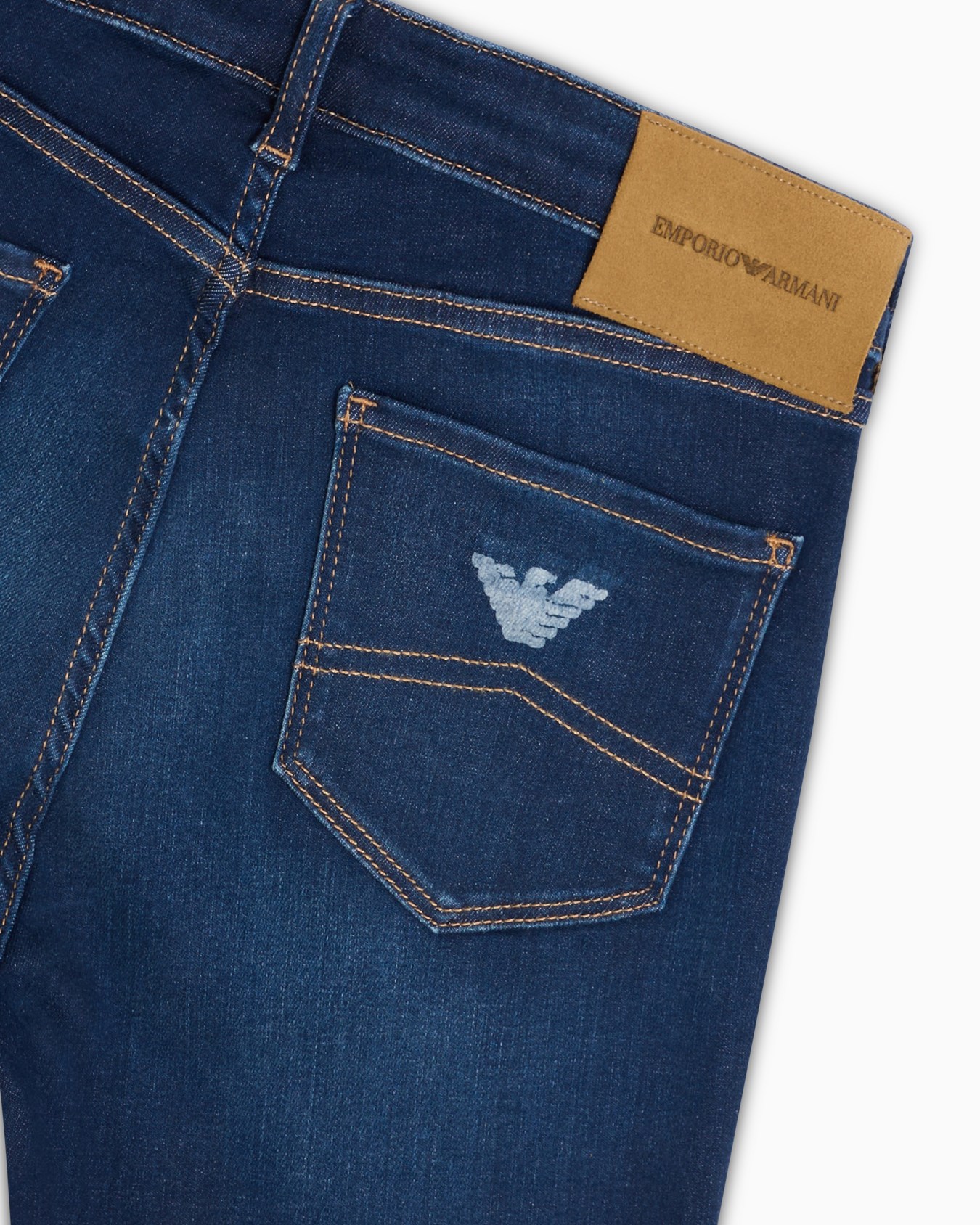 J20 high-waisted super-skinny leg jeans in stretch denim with laser-cut logo Slide 5