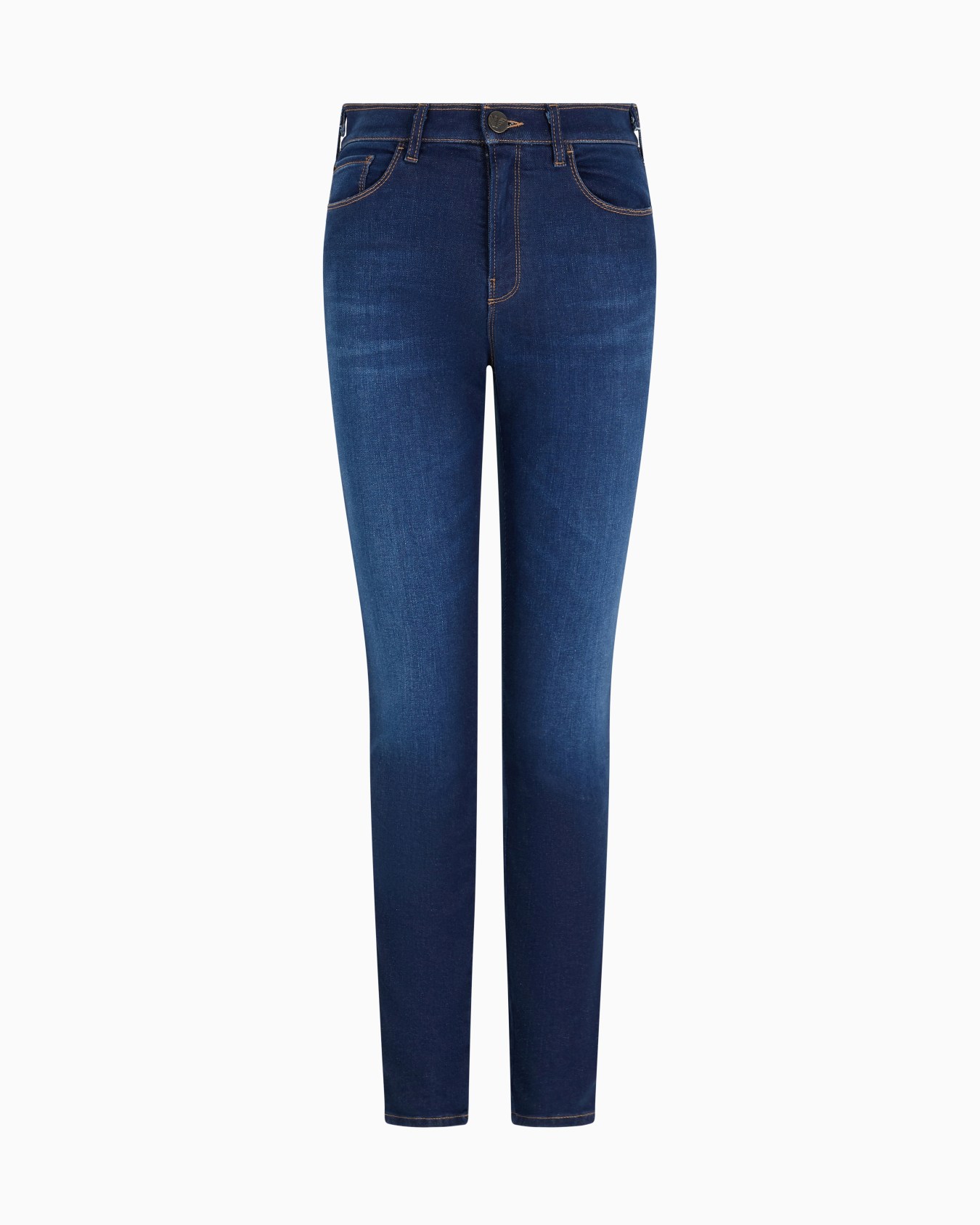 J20 high-waisted super-skinny leg jeans in stretch denim with laser-cut logo Slide 0