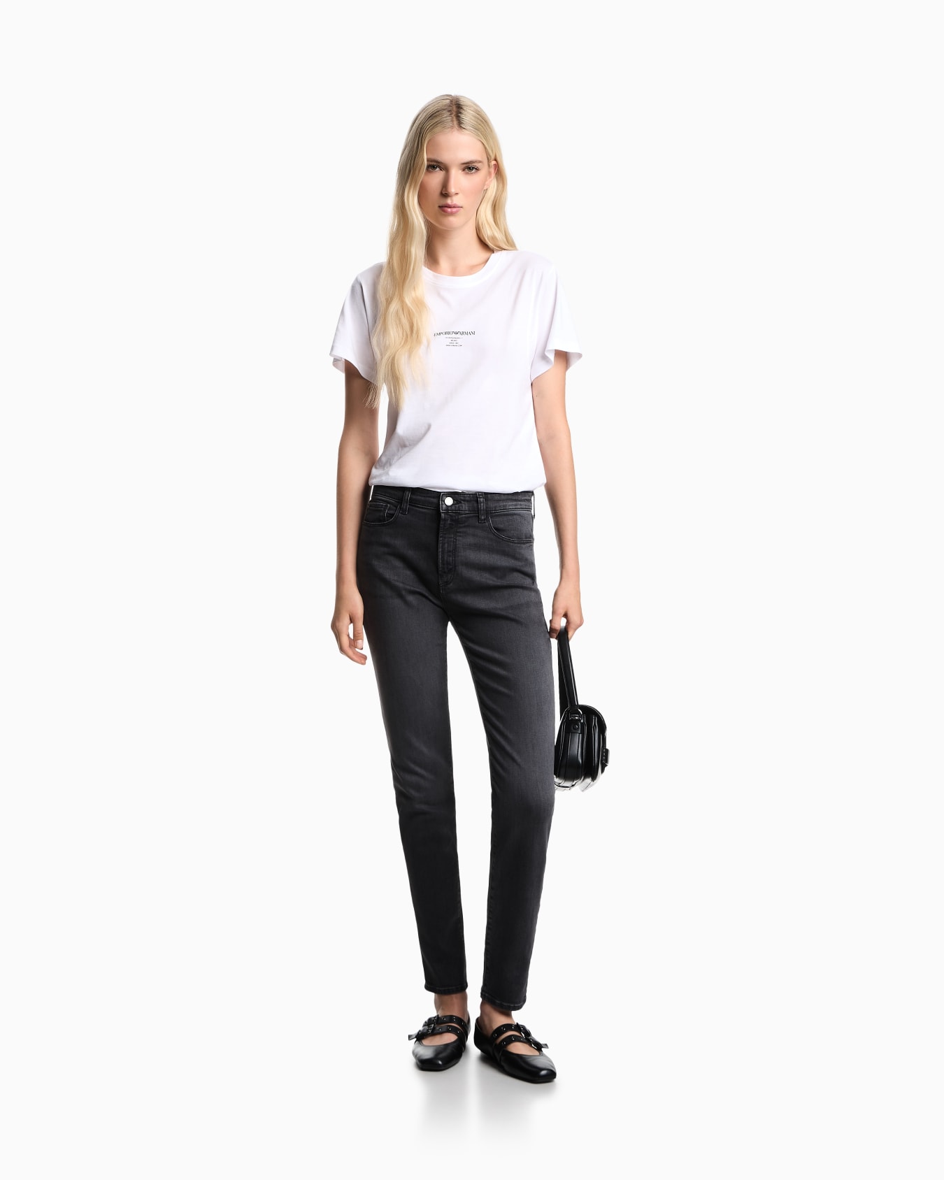 Jean J20 taille haute et jambe super skinny en denim stretch aspect usé  Diapositive 1