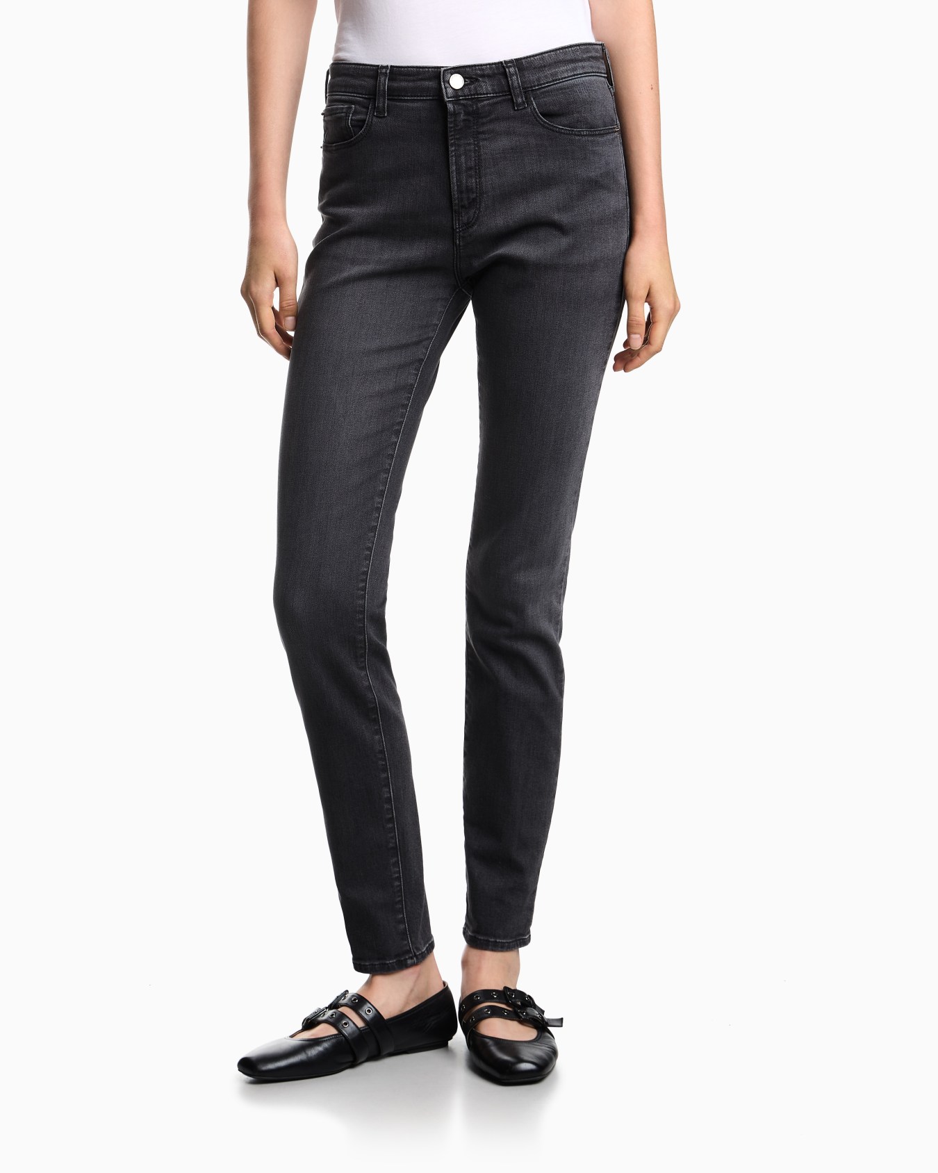 Jean J20 taille haute et jambe super skinny en denim stretch aspect usé  Diapositive 3