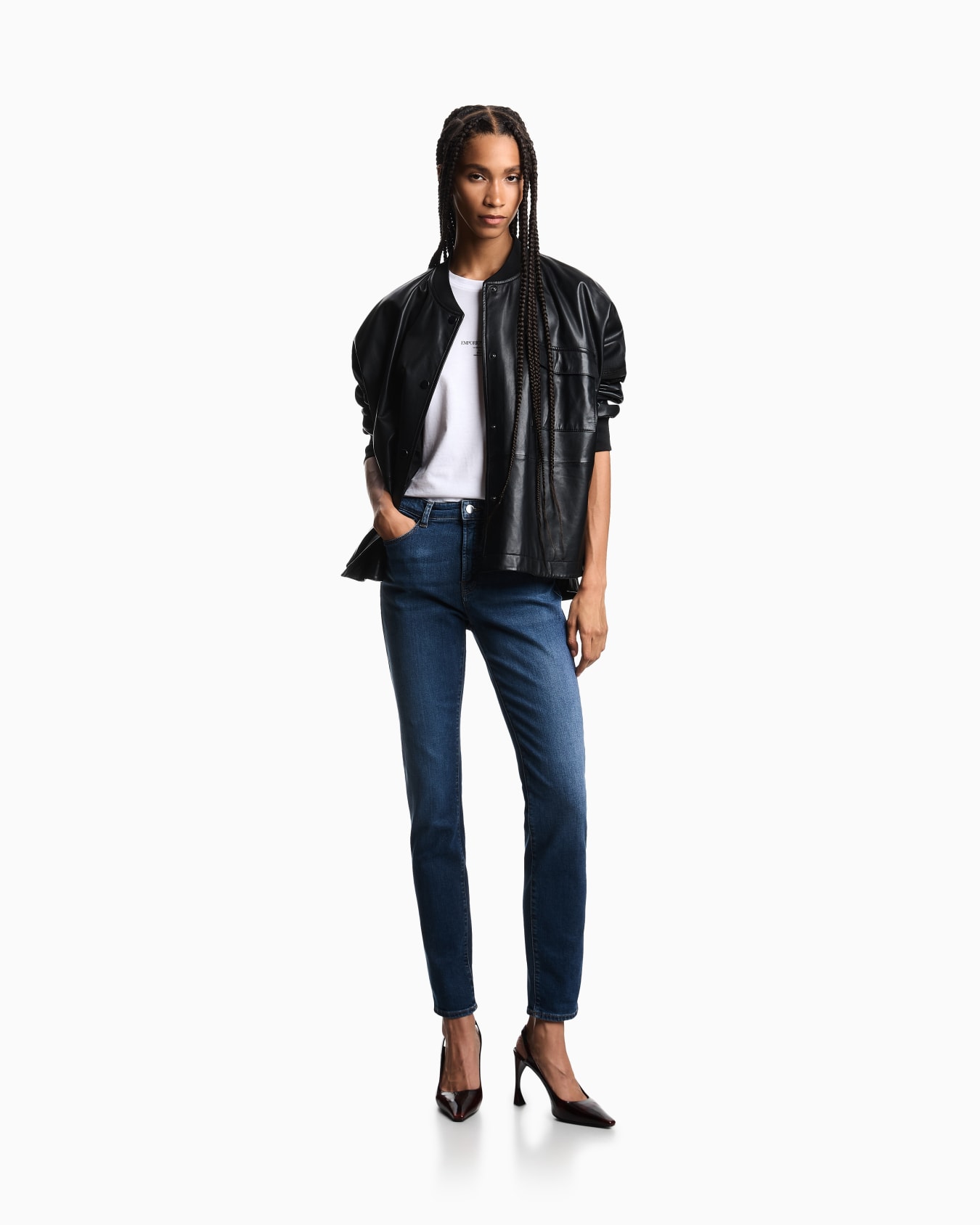 Jeans J20 vita alta e gamba super skinny in denim stretch used look  Slide 1
