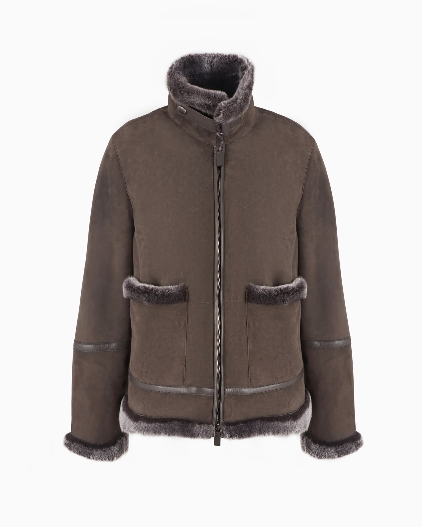 Icon relaxed-fit Spanish Merino lambskin suede shearling coat Slide 0