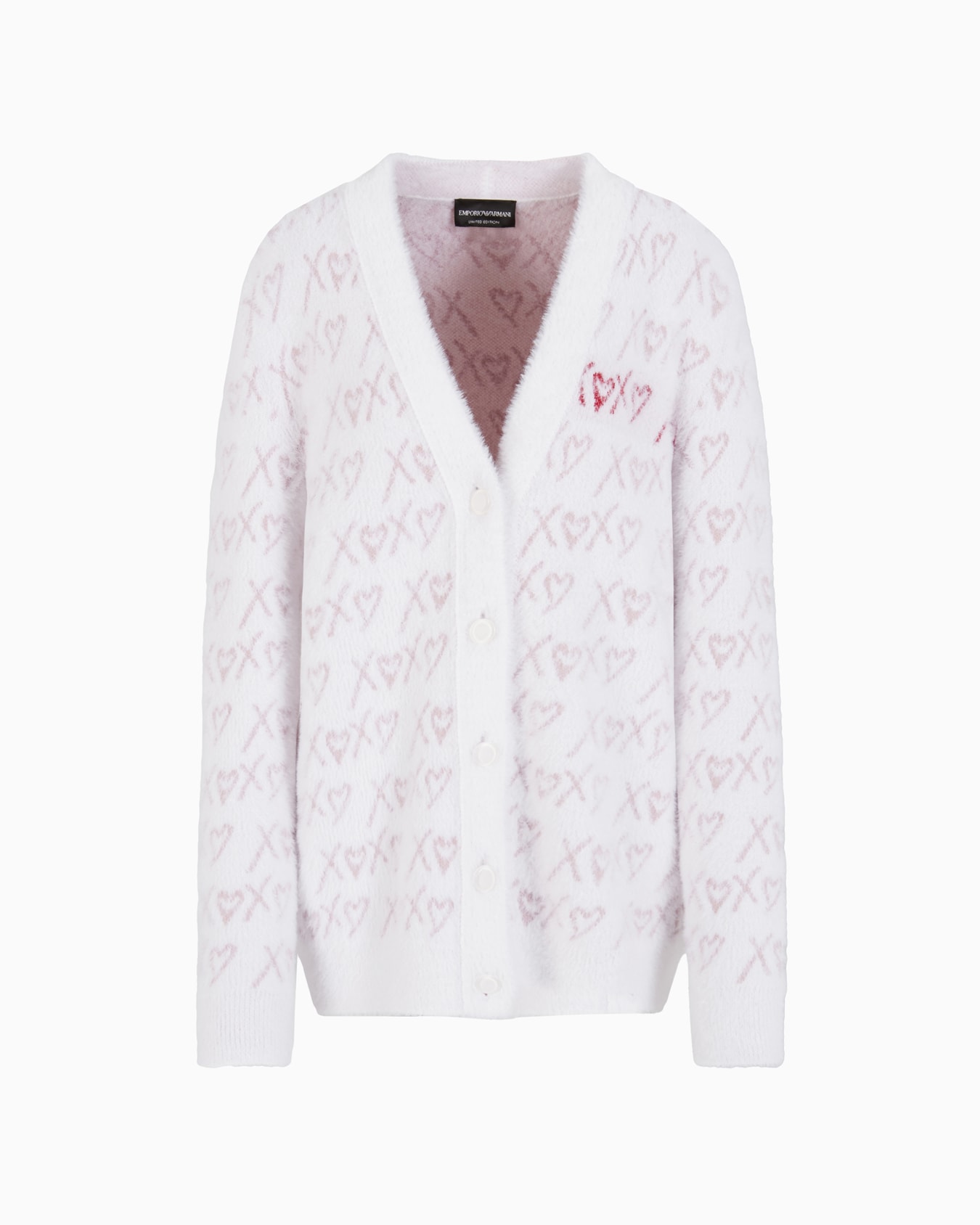 Oversized cardigan in a jacquard pattern plush effect fabric Slide 0