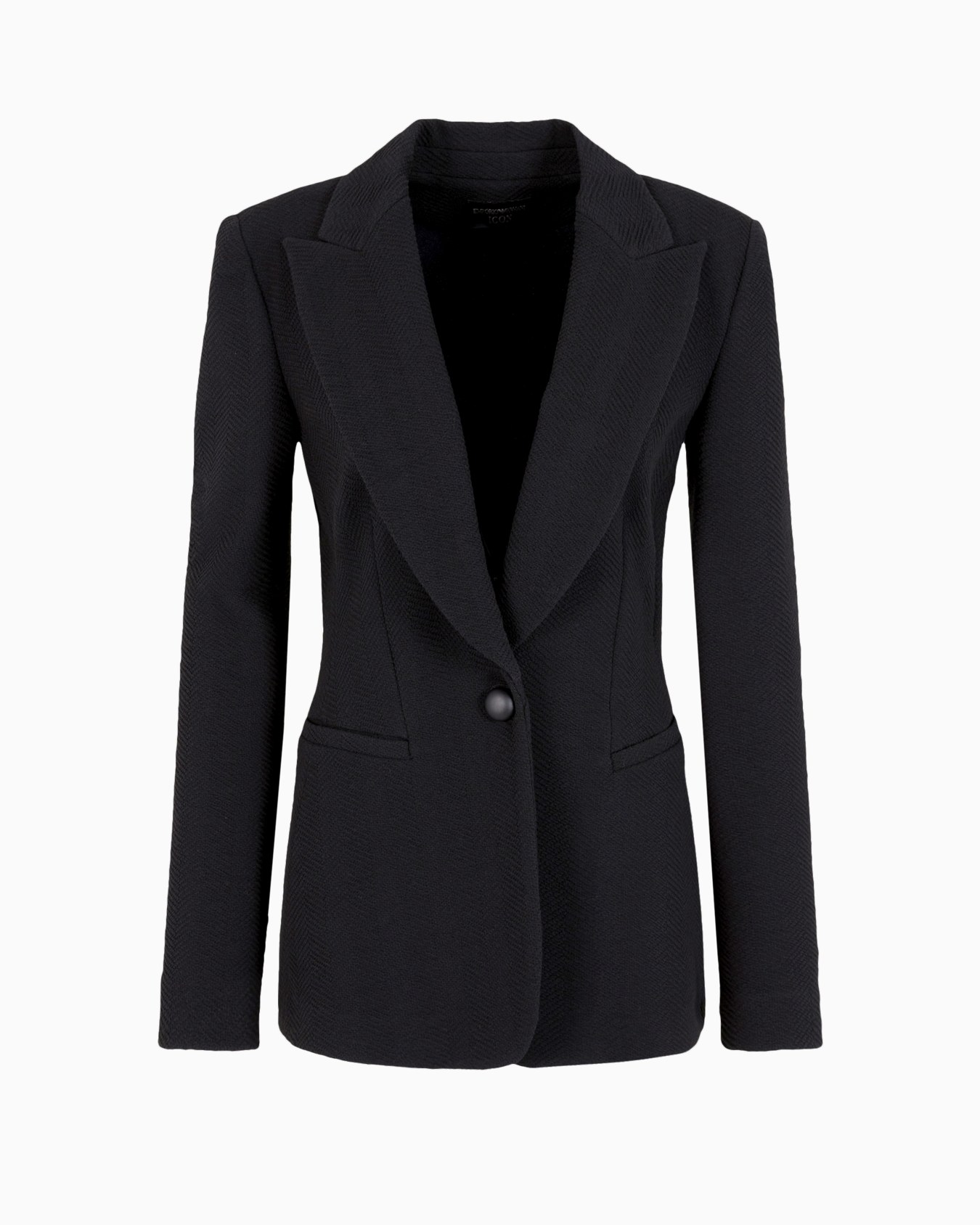 Blazer in maglia di jersey jacquard con disegno chevron a rilievo Icon Slide 0
