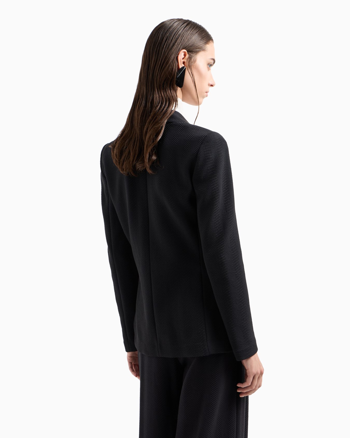 Blazer in maglia di jersey jacquard con disegno chevron a rilievo Icon Slide 2