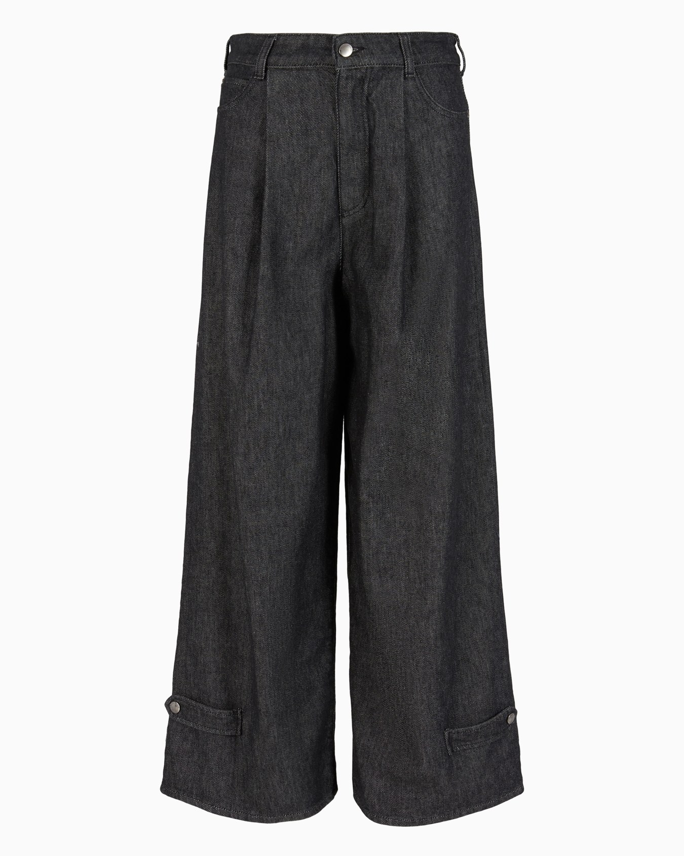 Icon high-waisted, wide-leg jeans with pleats in rinsed denim Diapositiva 0