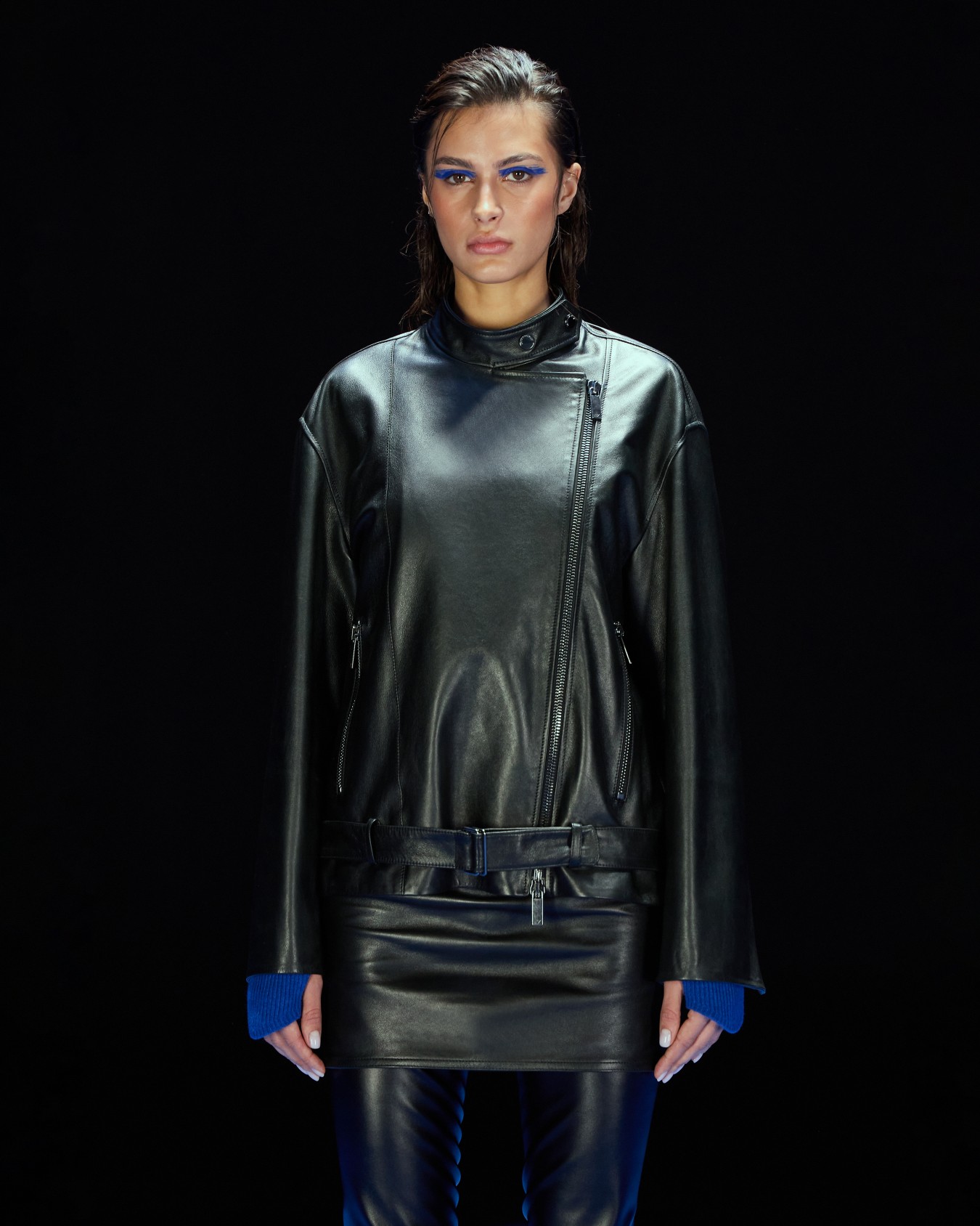 ASV Black Blue capsule collection oversized jacket in vegetable-tanned nappa lambskin Slide 1