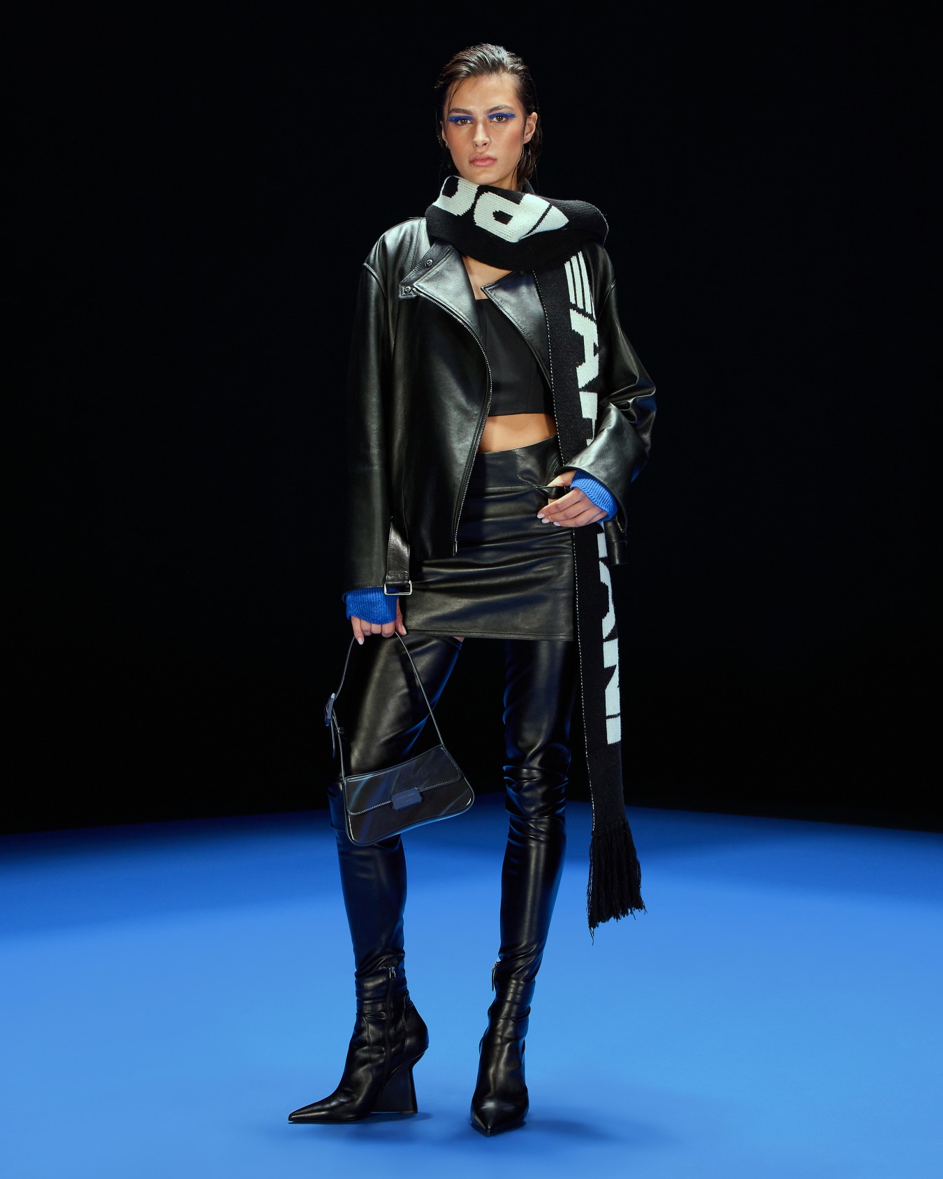 ASV Black Blue capsule collection oversized jacket in vegetable-tanned nappa lambskin Slide 3