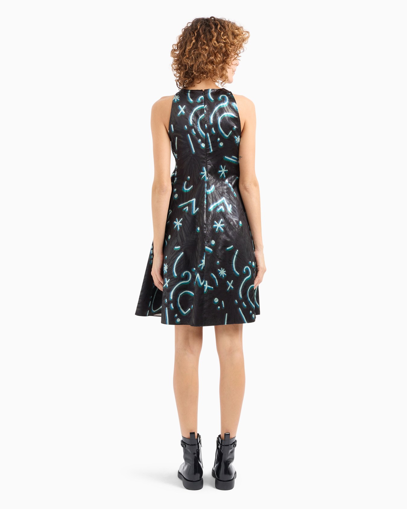 Robe avec col en V en tissu lurex imprimé Starry Sky all over Diapositive 3