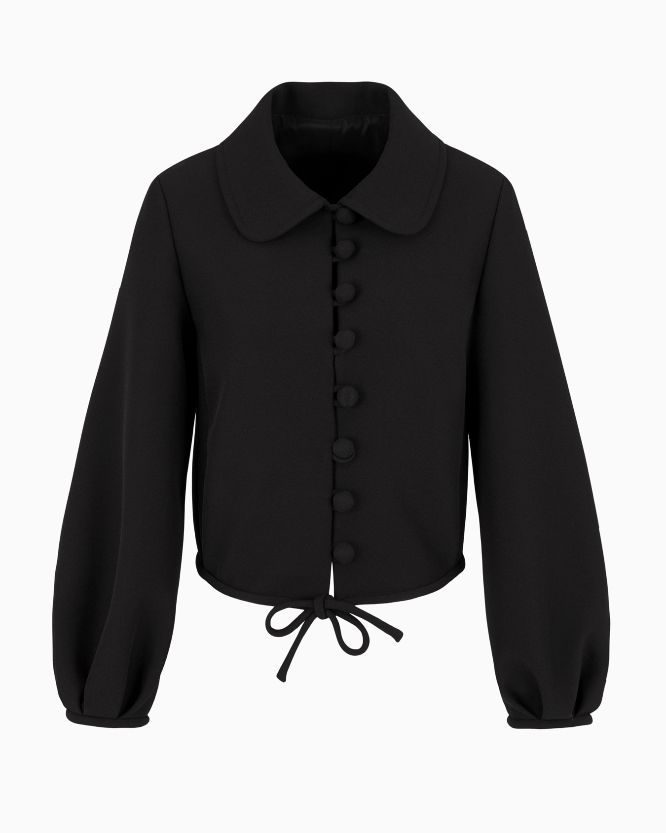 Kurze Jacke mit Puffärmeln aus Funktions-Sablé mit Stretchanteil Folie 0