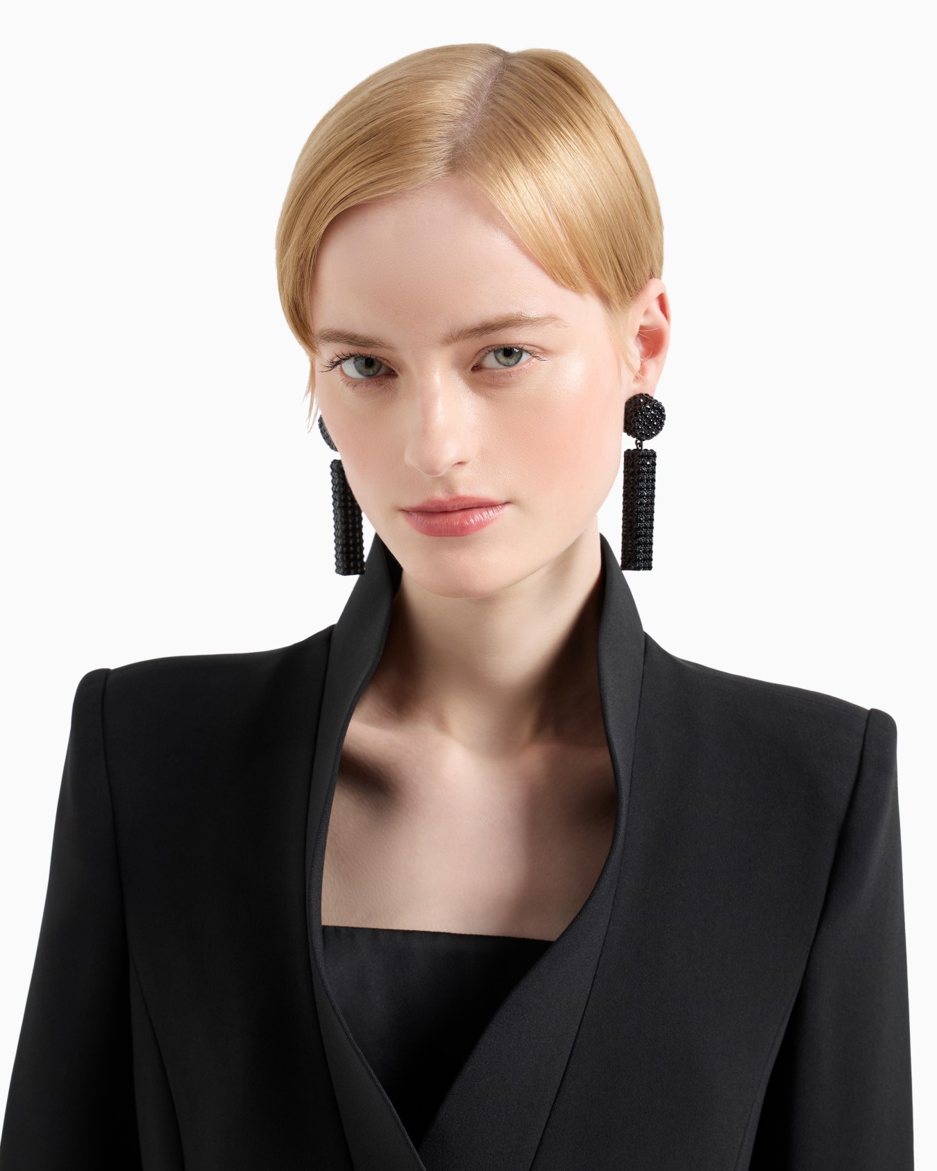 Crêpe cady jacket with ruffle-effect contoured edges Slide 4