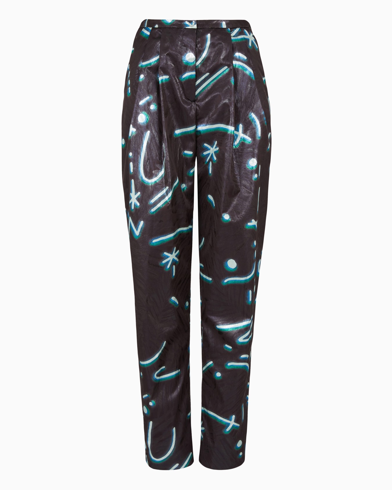 Pantalones con pinzas de tejido de lúrex con estampado integral Starry Sky Diapositiva 0
