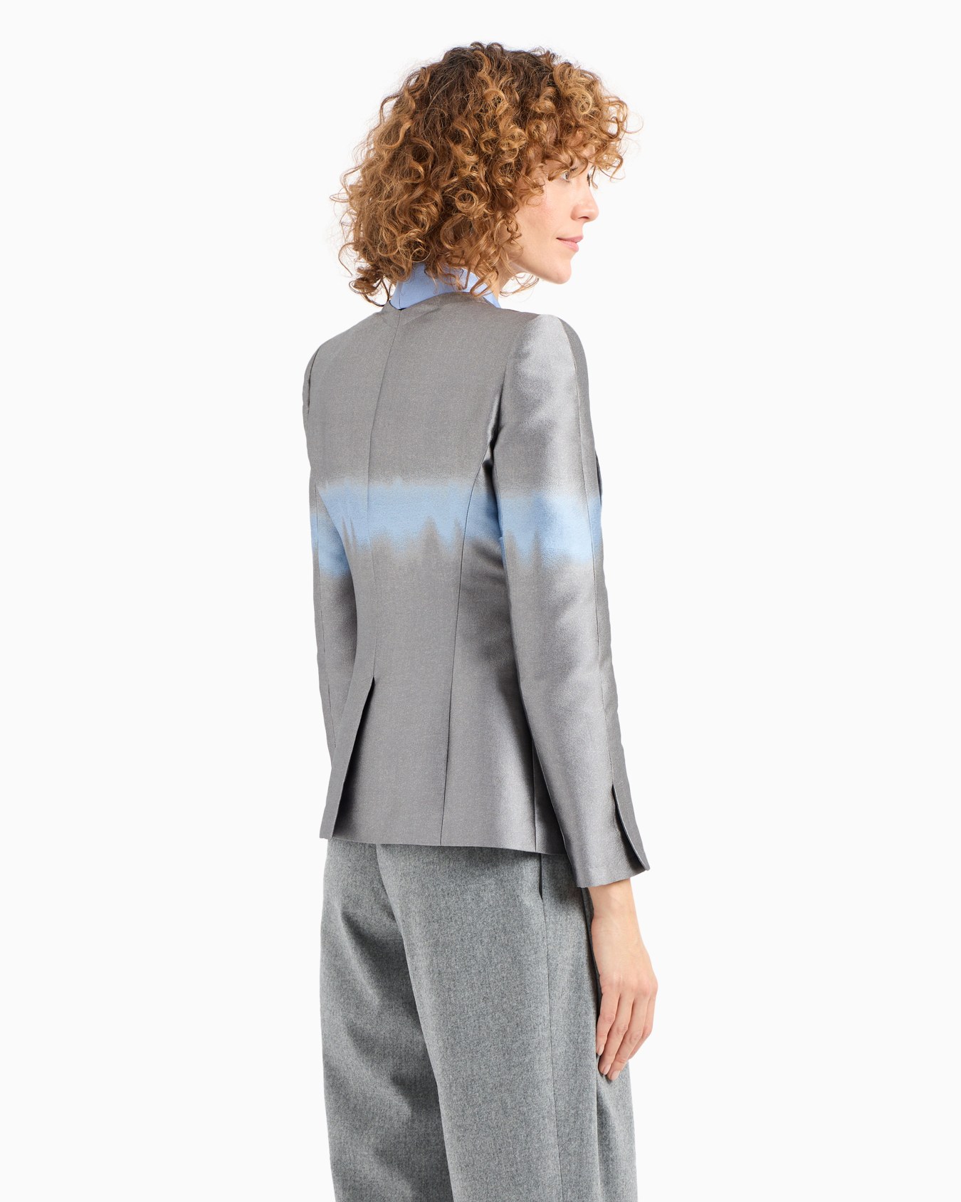 Veste à simple boutonnage à rayure jacquard dégradé Diapositive 3
