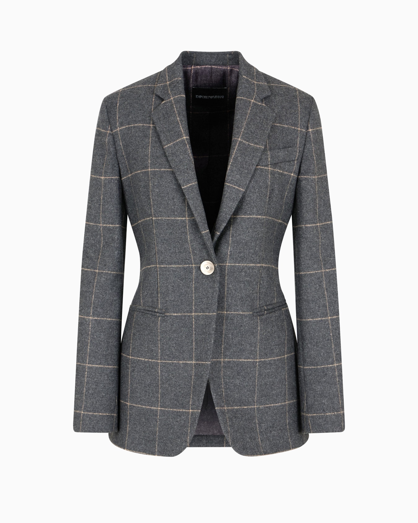 Veste à simple boutonnage en flanelle mélange laine à grands carreaux Diapositive 0
