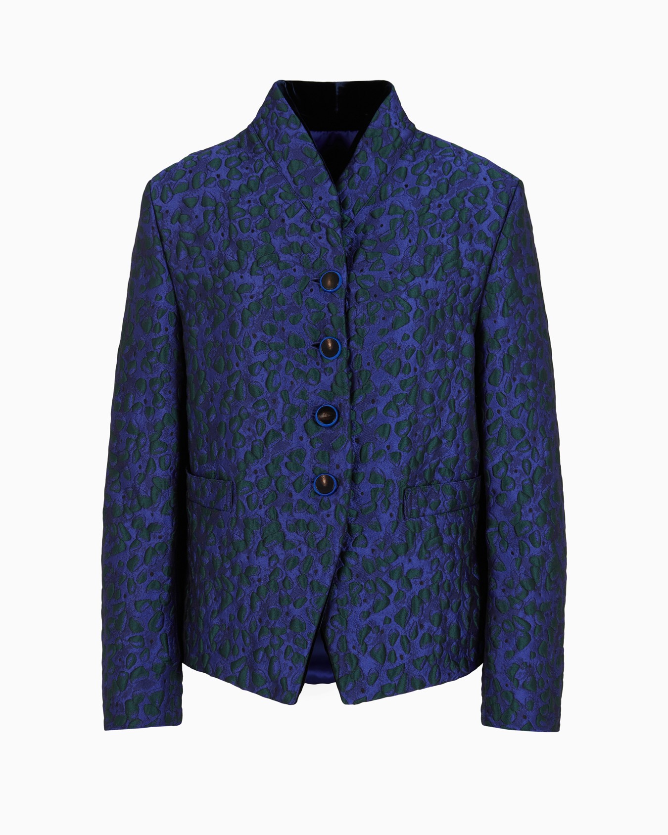 Jacquard jacket with three-dimensional embossed-effect animal print Slide 0