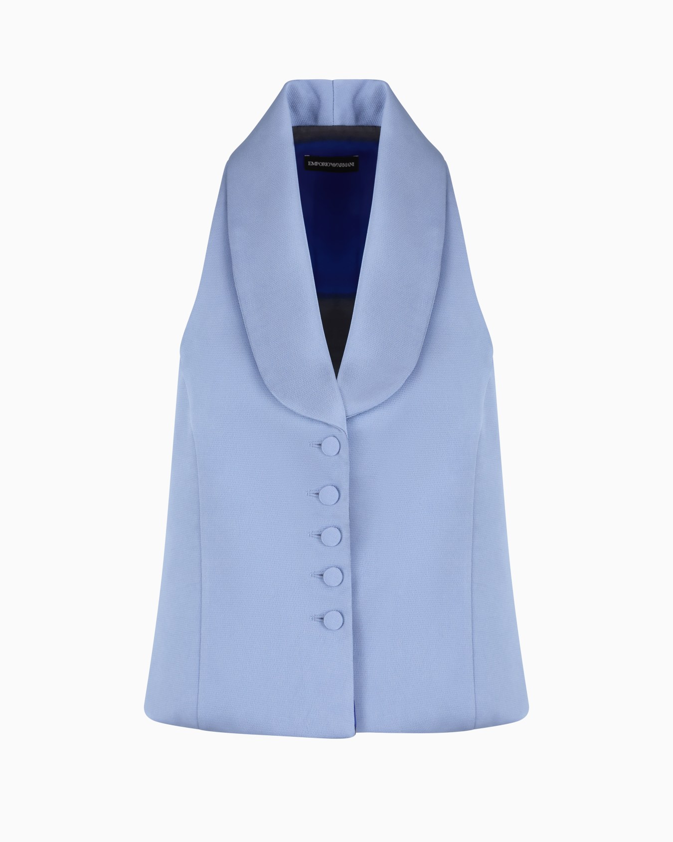 Stretch satin crêpe waistcoat-style top Slide 0