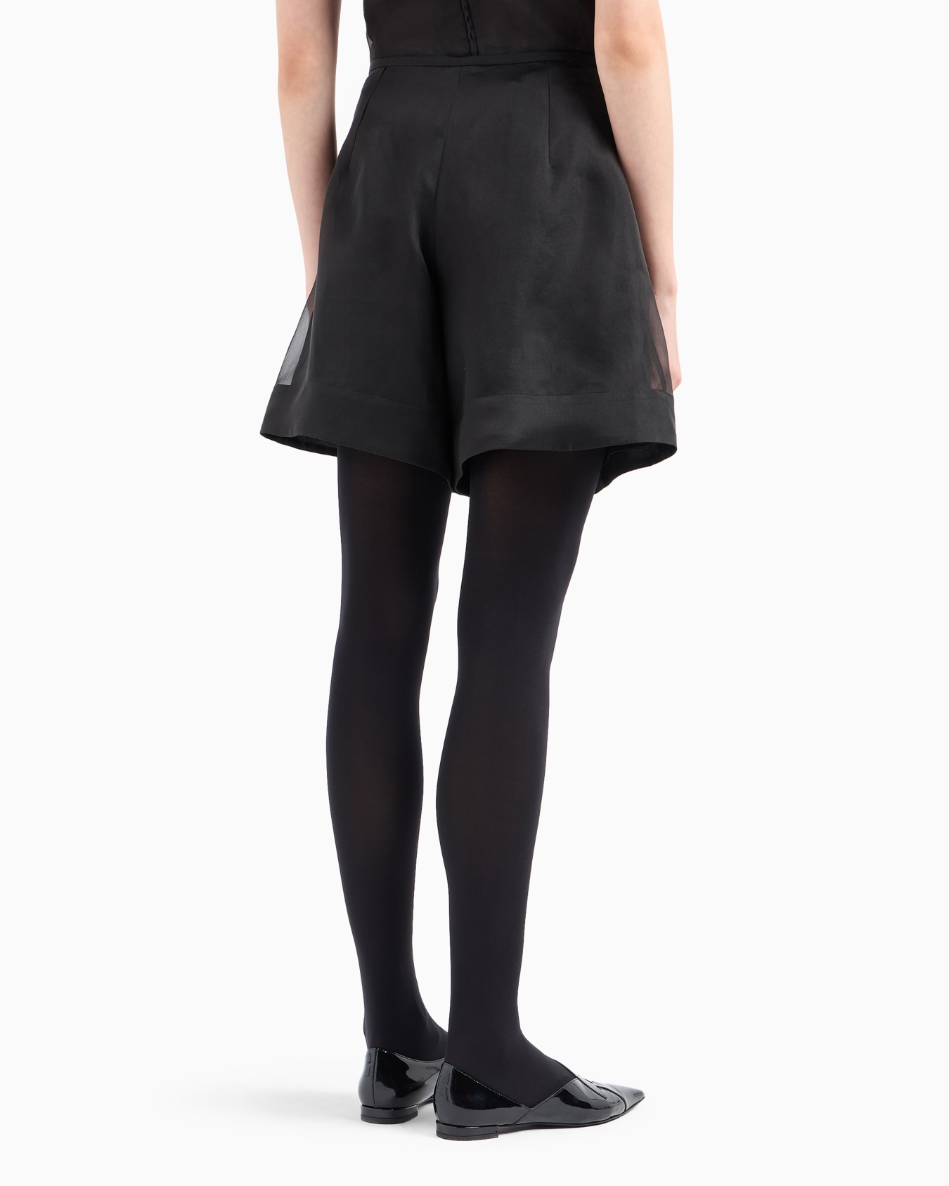 Moon Capsule collection silk organza shorts with godet pleats Slide 3