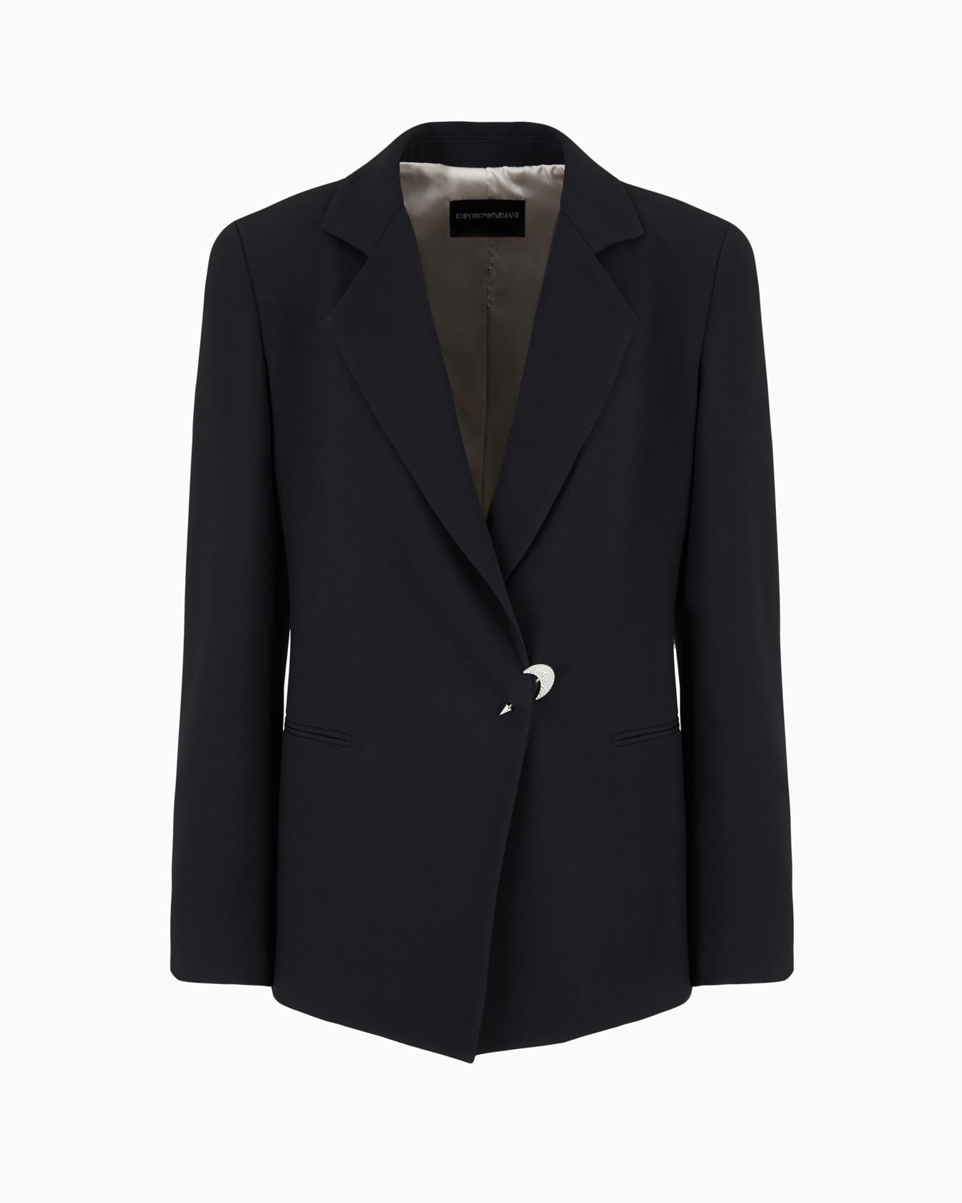 Moon Capsule collection blazer in envers satin with piercing Emporio Armani