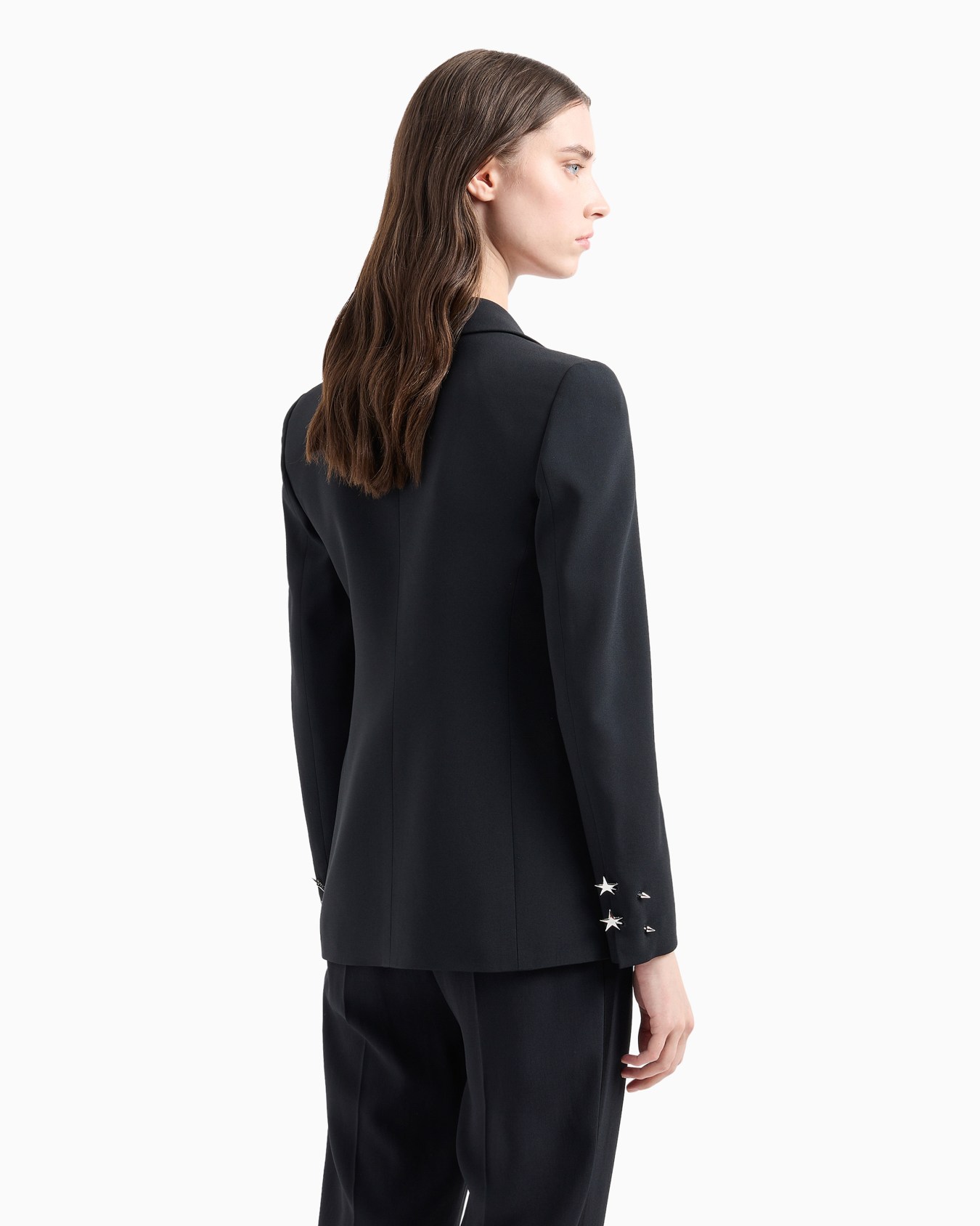 Moon Capsule collection blazer in envers satin with piercing Slide 3