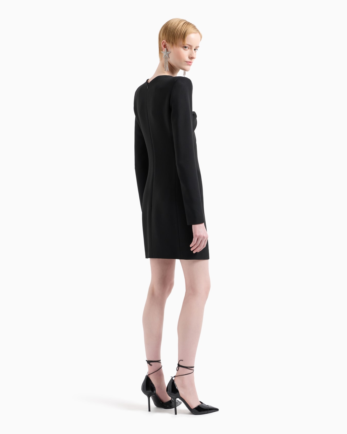 Sheath dress with draping and oversized moon with rhinestones Slide 2