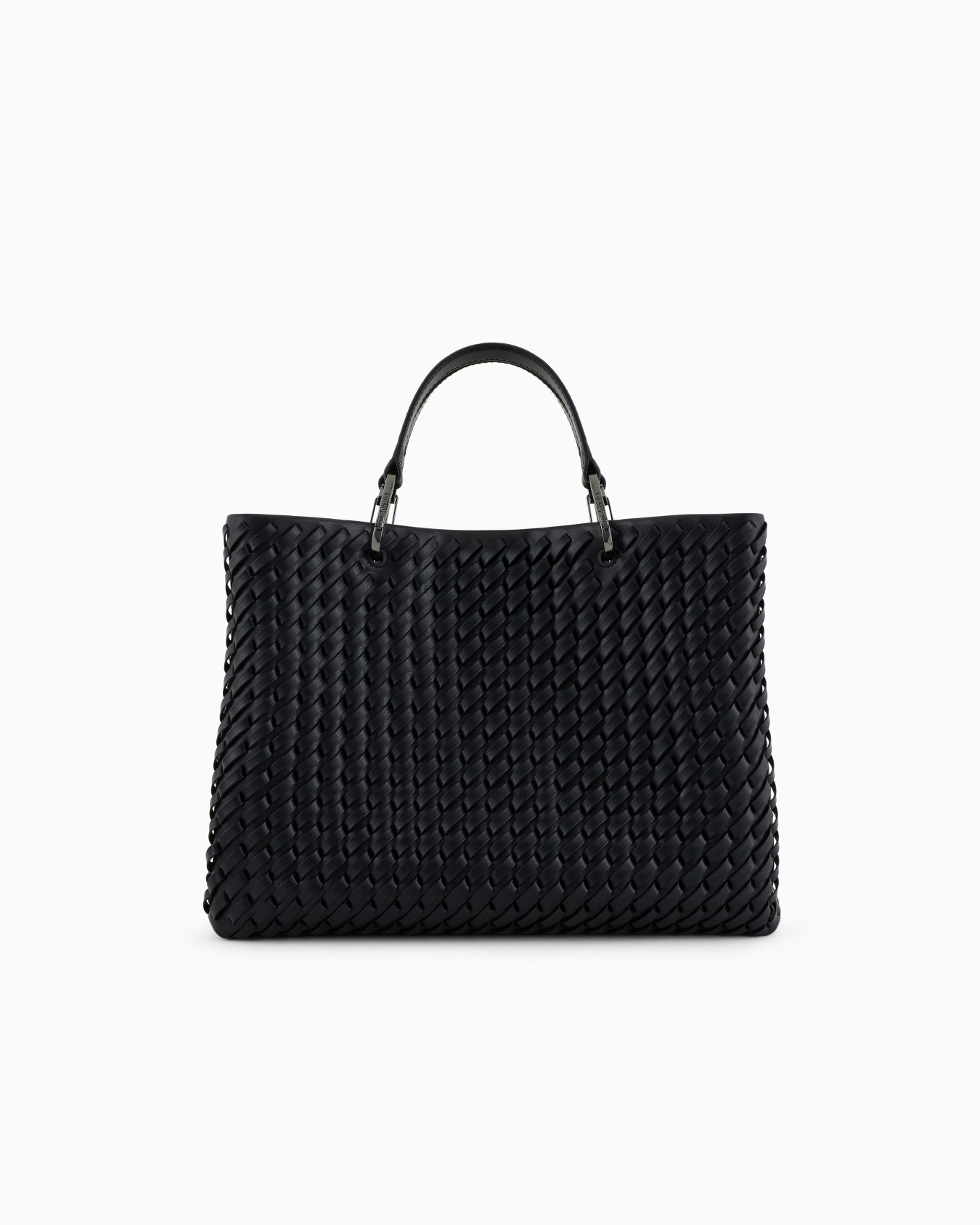 MyEA medium shopper bag in interwoven leather Slide 2
