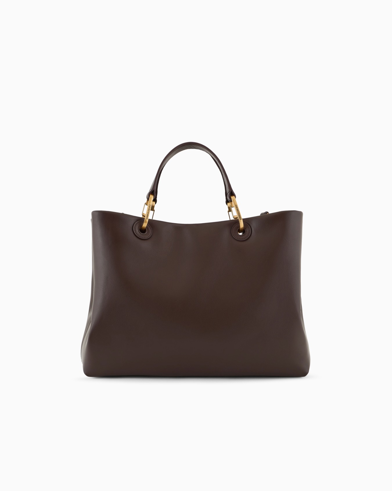 MyEA shopper bag in interwoven logo leather Slide 2