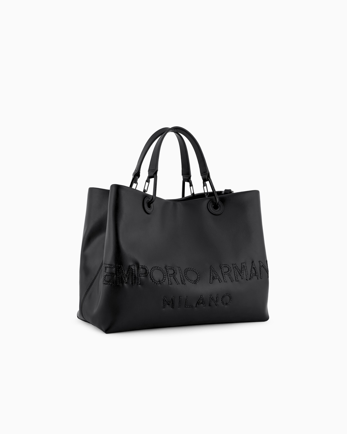 Bolso shopper MyEA de piel con logotipo trenzado Diapositiva 1